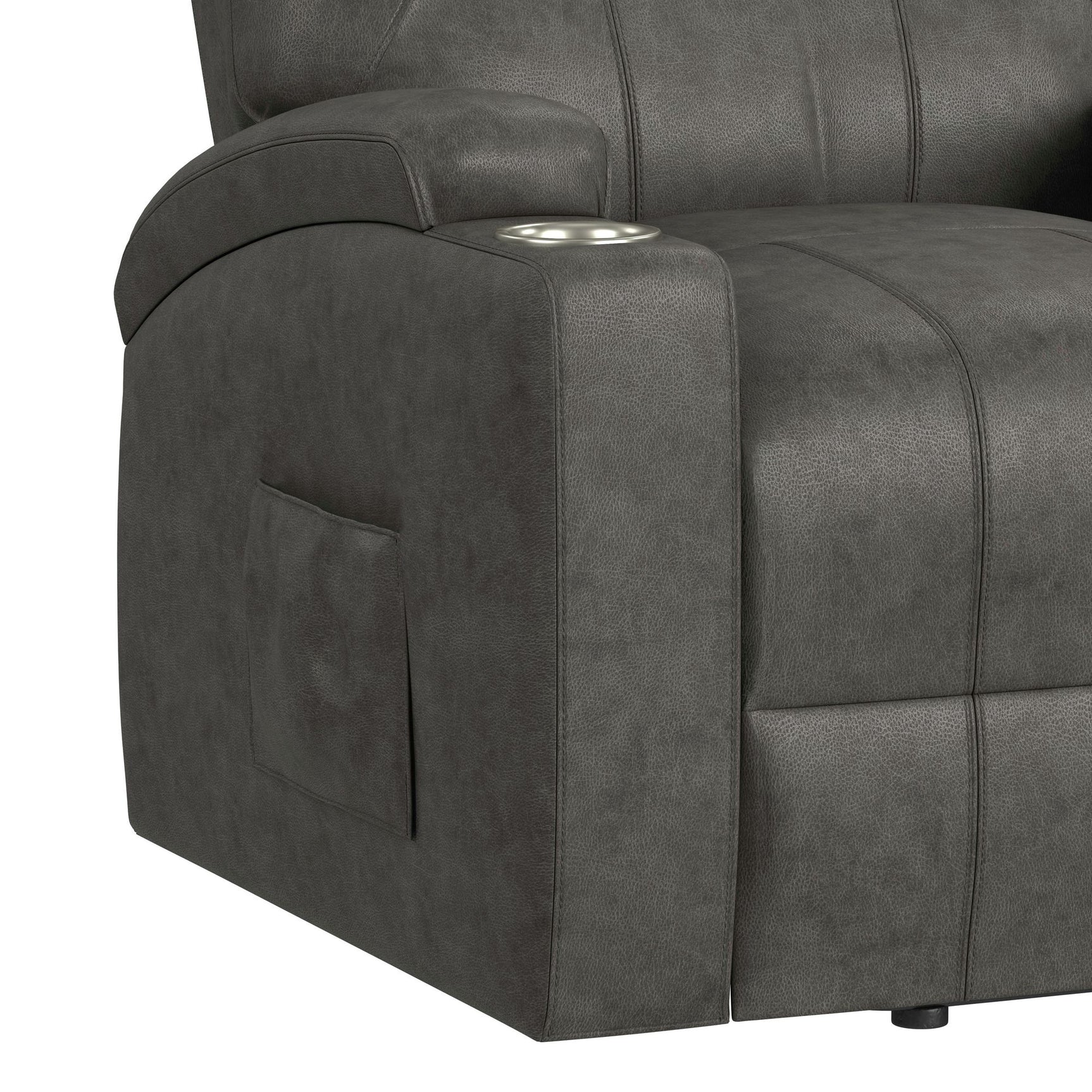 Kenmore P1 Lift Chair with Heat Massage in Simba DK Grey - Tampa Furniture Outlet