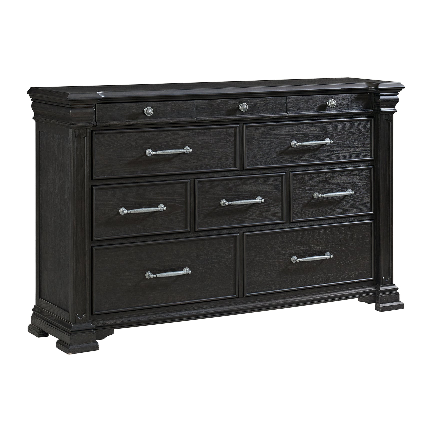 Kings Court 10-Drawer Dresser in Black - Tampa Furniture Outlet