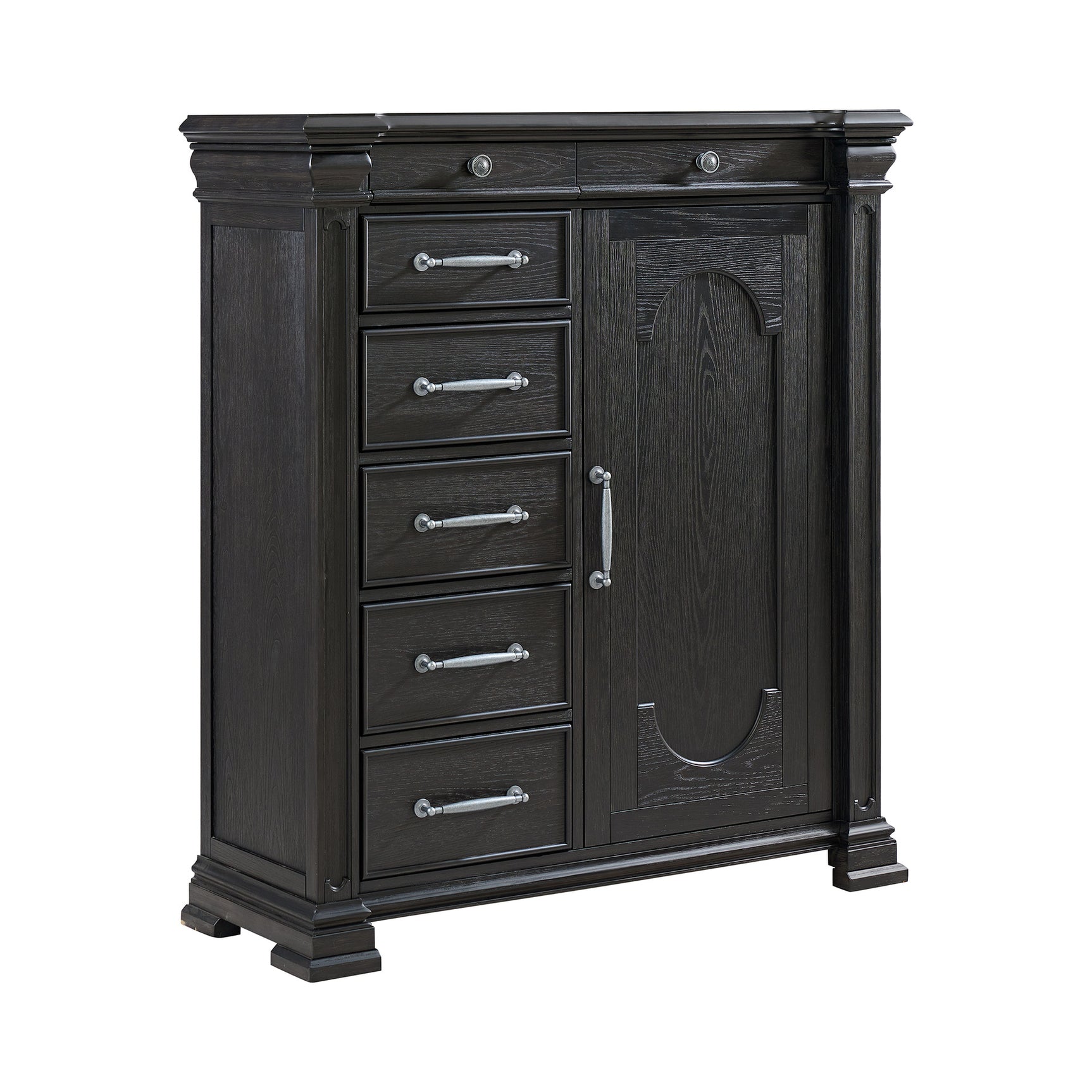 Kings Court 1 Door and 7-Drawer Chest in Black