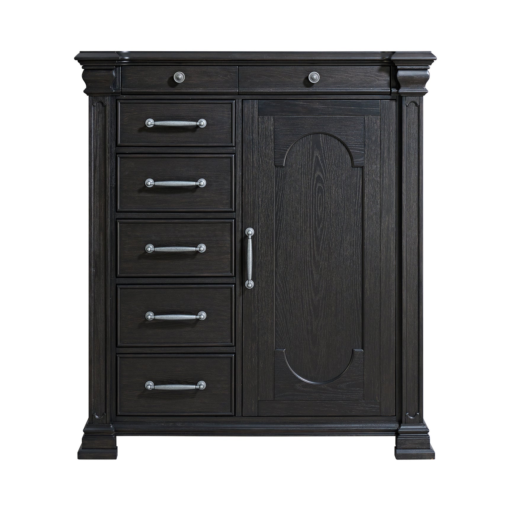 Kings Court 1 Door and 7-Drawer Chest in Black