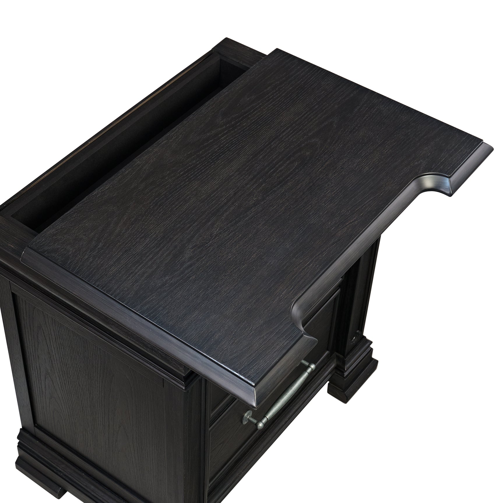 Kings Court 3-Drawer Nightstand (Sliding Top) in Black