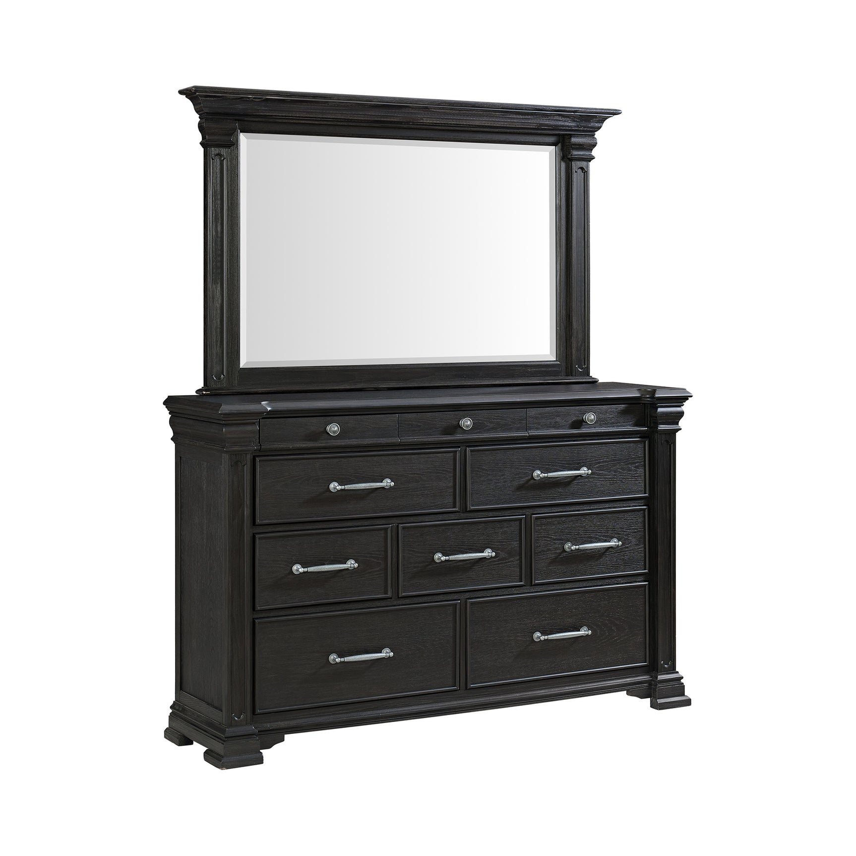 Kings Court Dresser & Mirror in Black