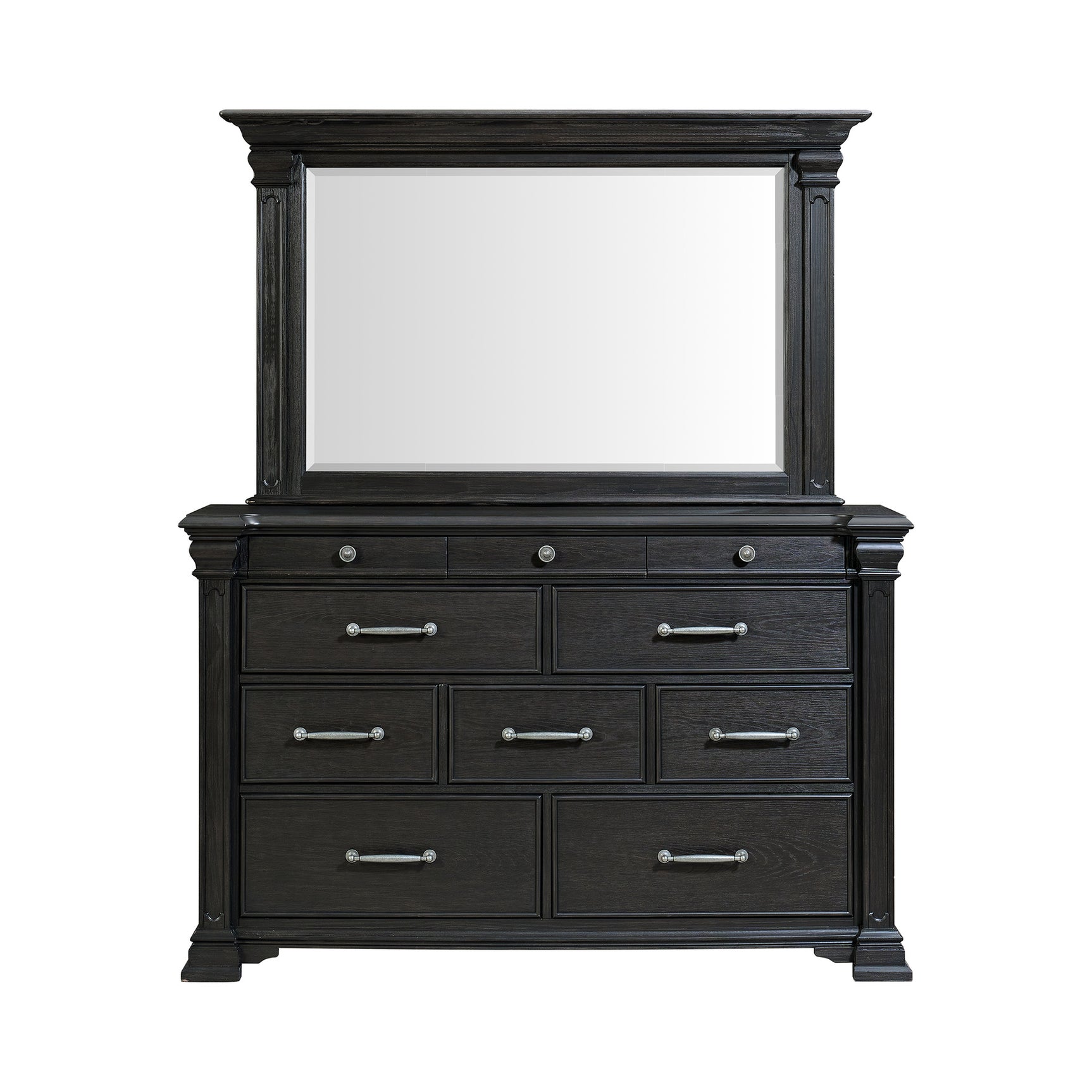 Kings Court Dresser & Mirror in Black