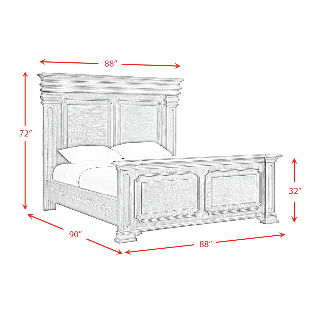 Kings Court King Bed in Grey