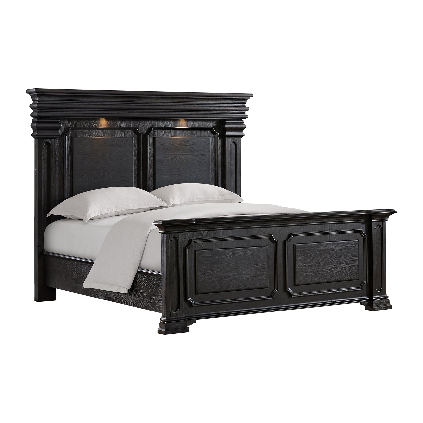 Kings Court King Bed in Black - Tampa Furniture Outlet