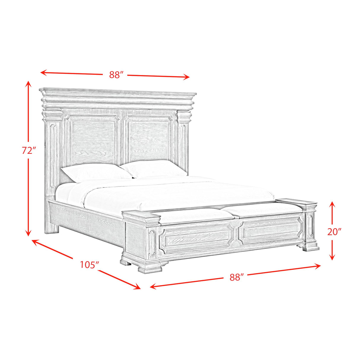 Kings Court King Storage Bed in Grey