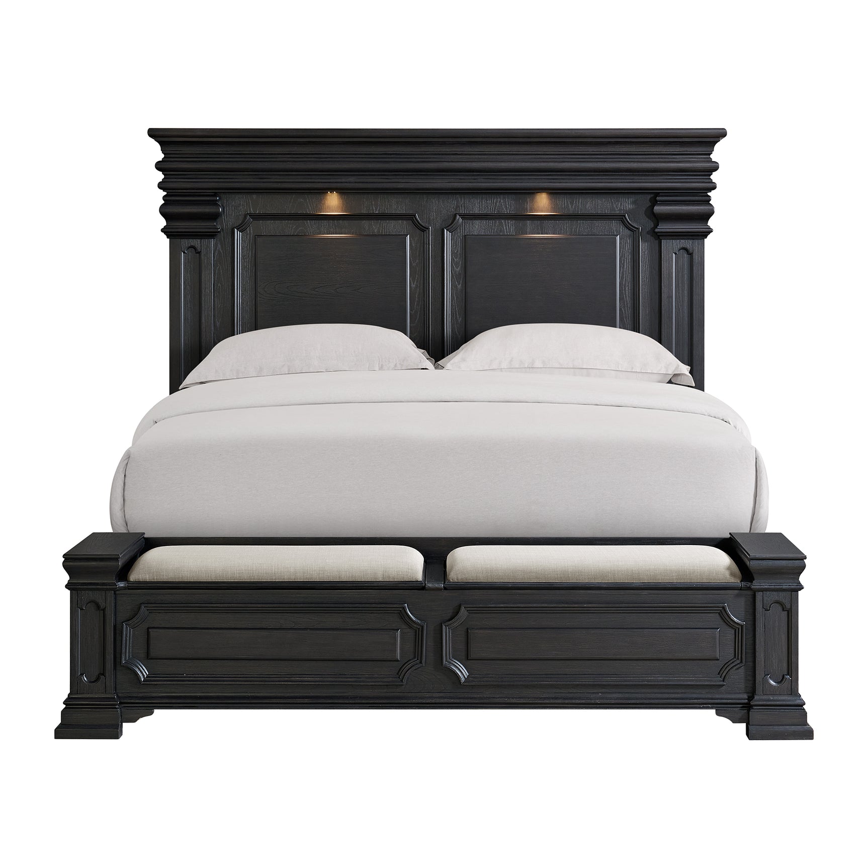 Kings Court King Storage Bed in Black - Tampa Furniture Outlet