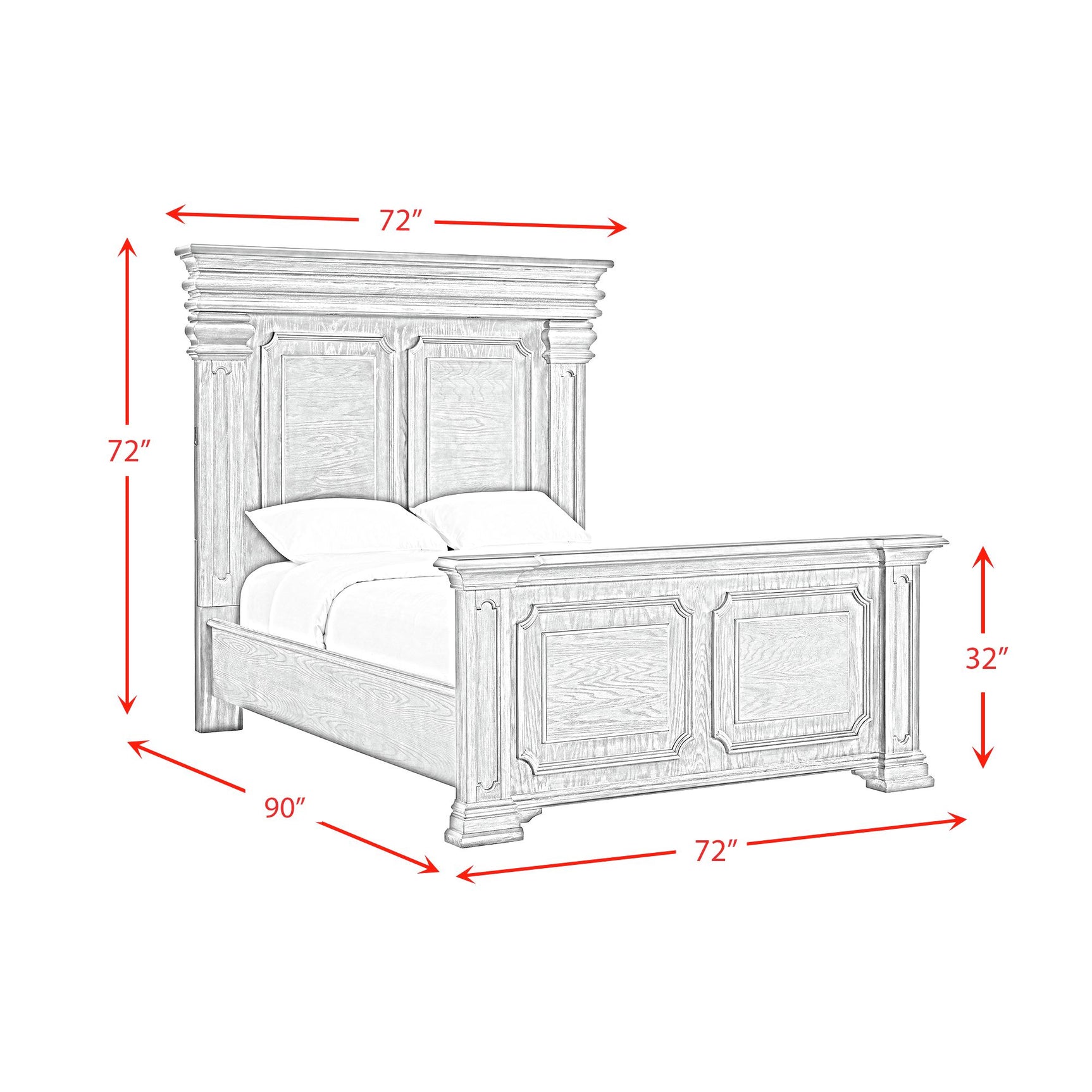 Kings Court Queen Bed in Black