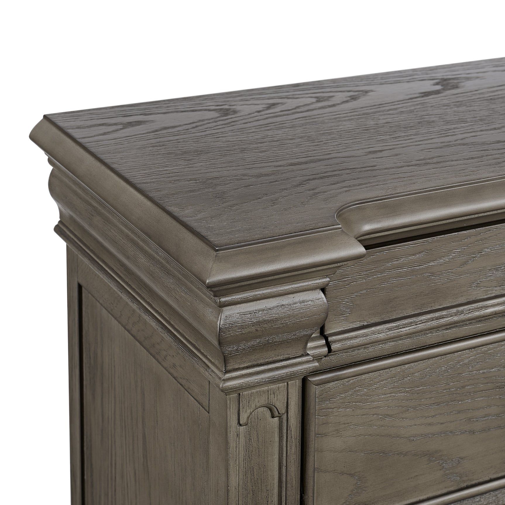 Kings Court 3-Drawer Nightstand (Sliding Top) in Grey - Tampa Furniture Outlet