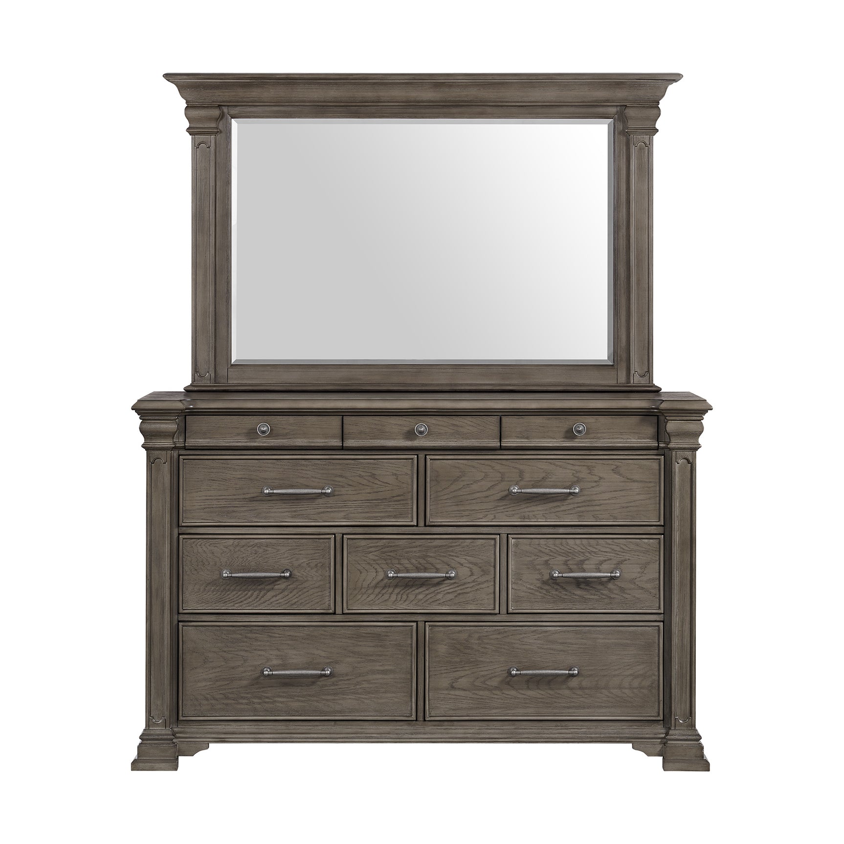 Kings Court Dresser & Mirror in Grey - Tampa Furniture Outlet