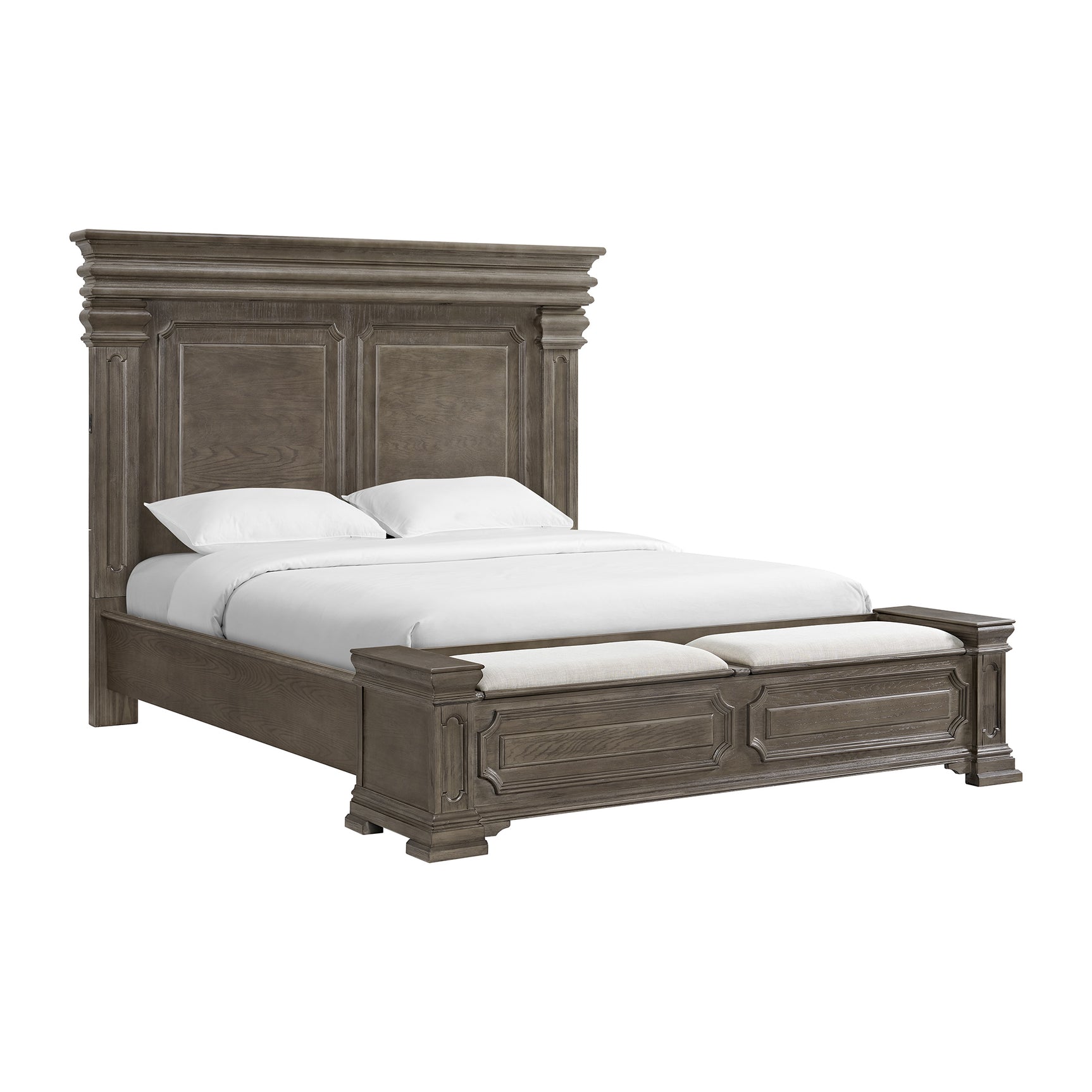 Kings Court King Storage Bed in Grey - Tampa Furniture Outlet