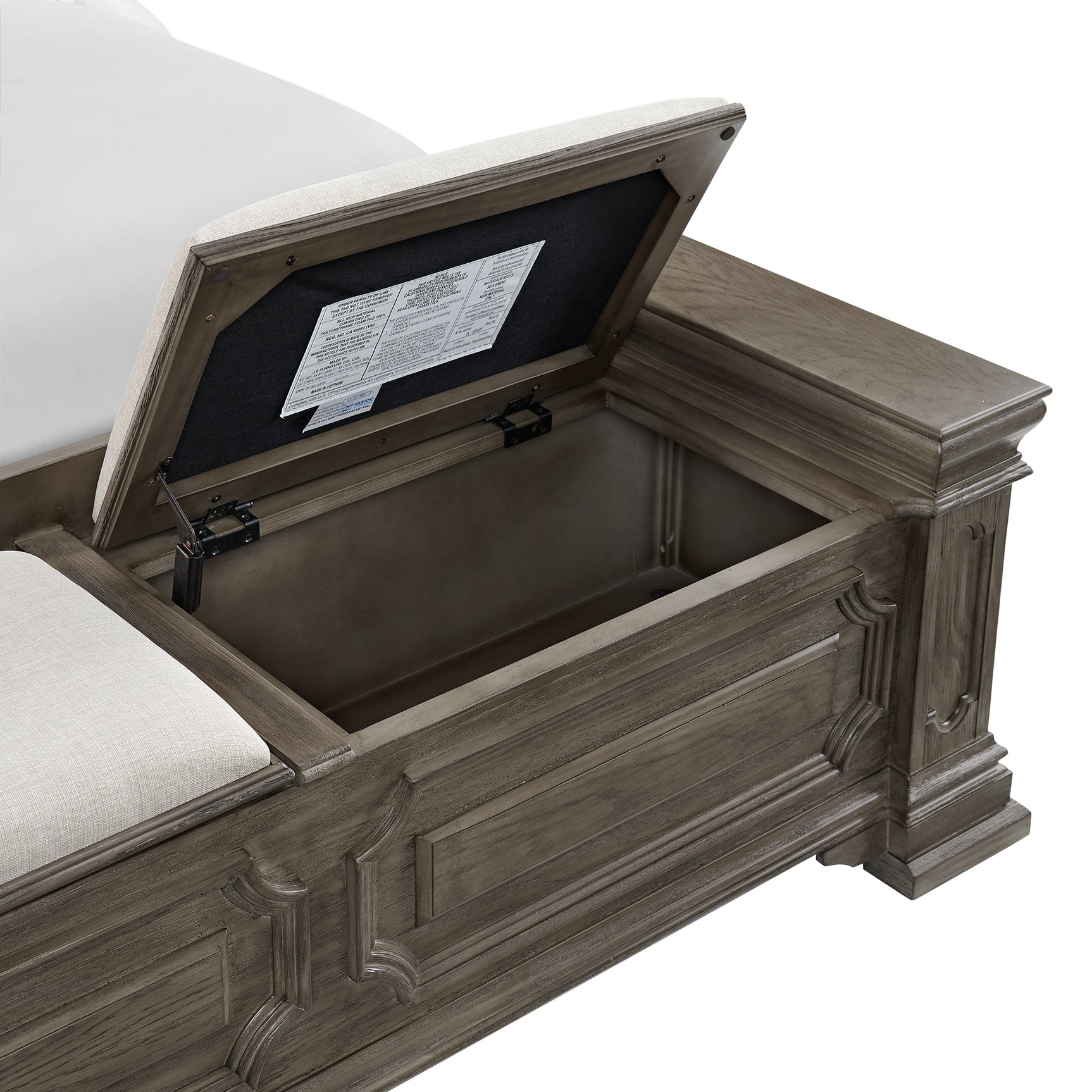 Kings Court King Storage Bed in Grey - Tampa Furniture Outlet
