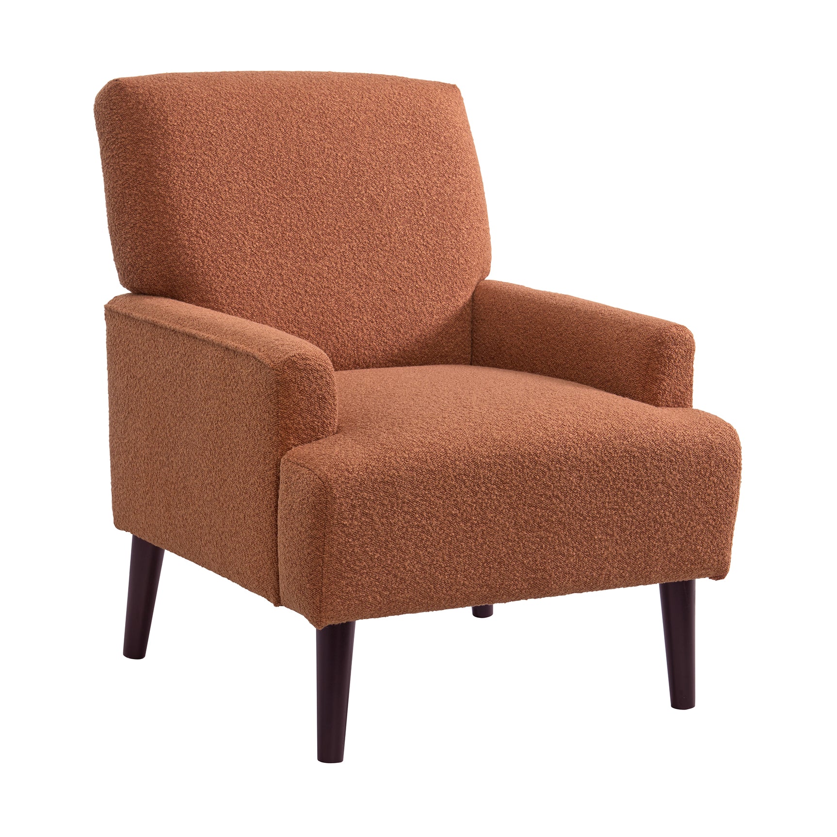 Kiwi Chair in 8077 Boucle Orange & Espresso - Tampa Furniture Outlet