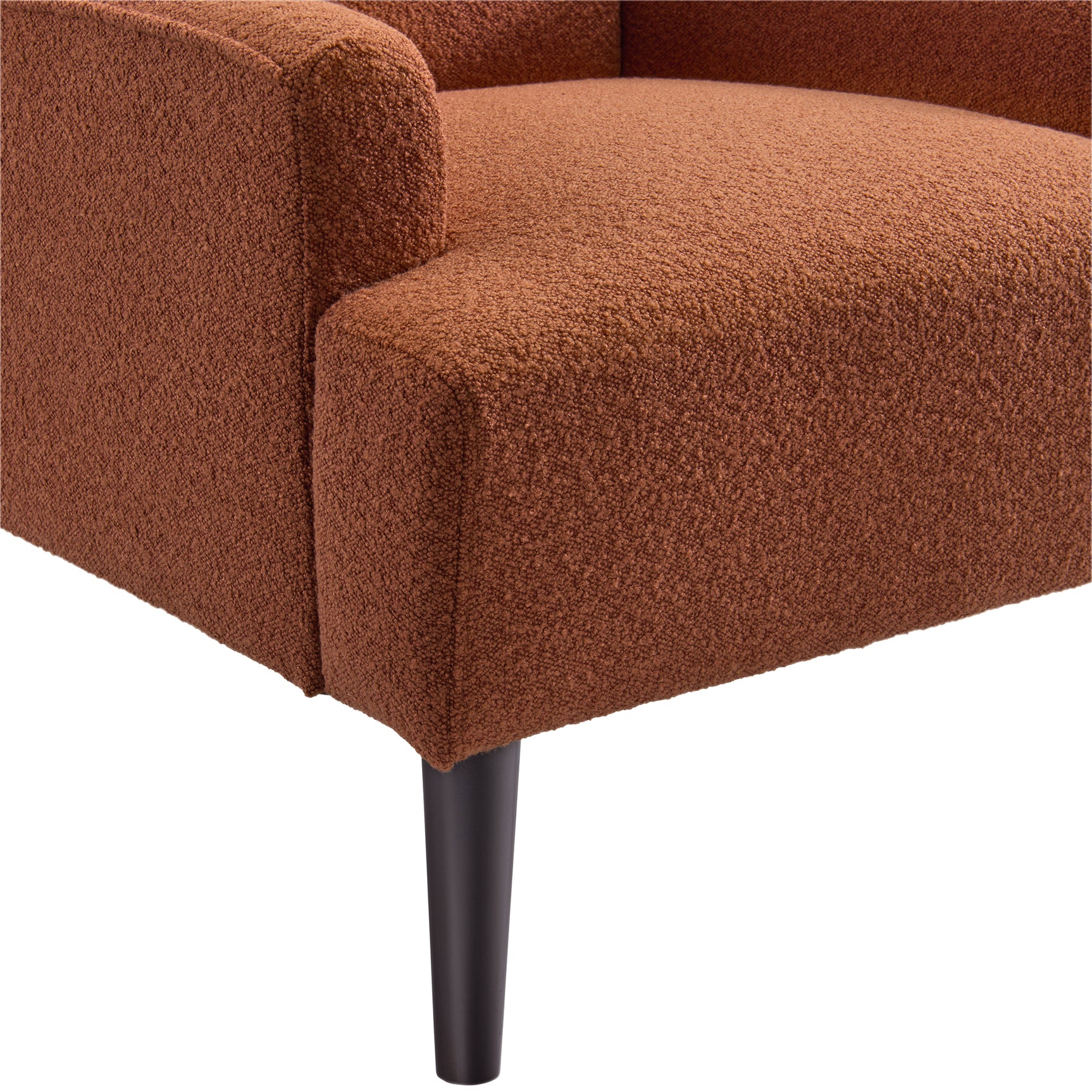 Kiwi Chair in 8077 Boucle Orange & Espresso - Tampa Furniture Outlet