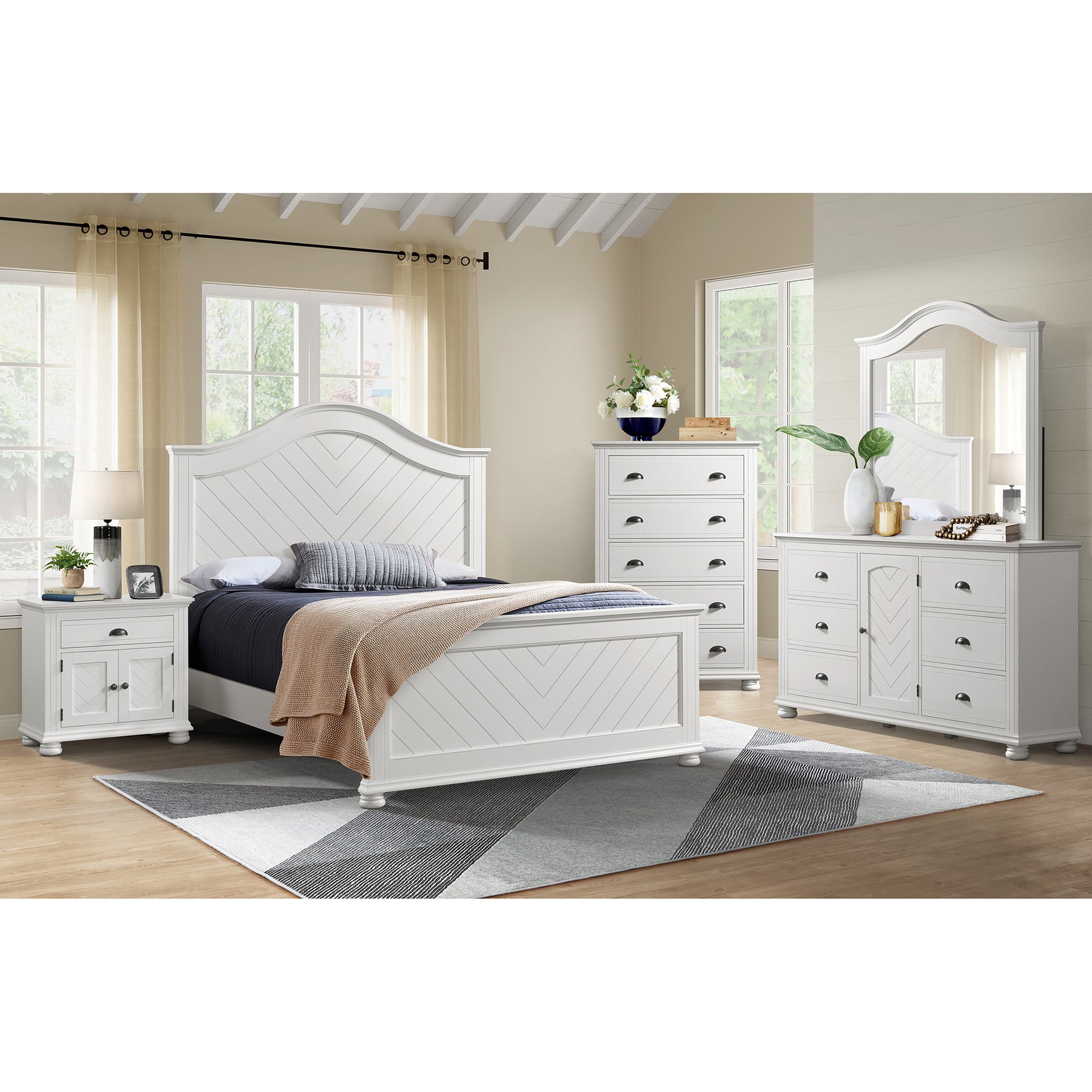 Kona 6-Drawer Dresser in White