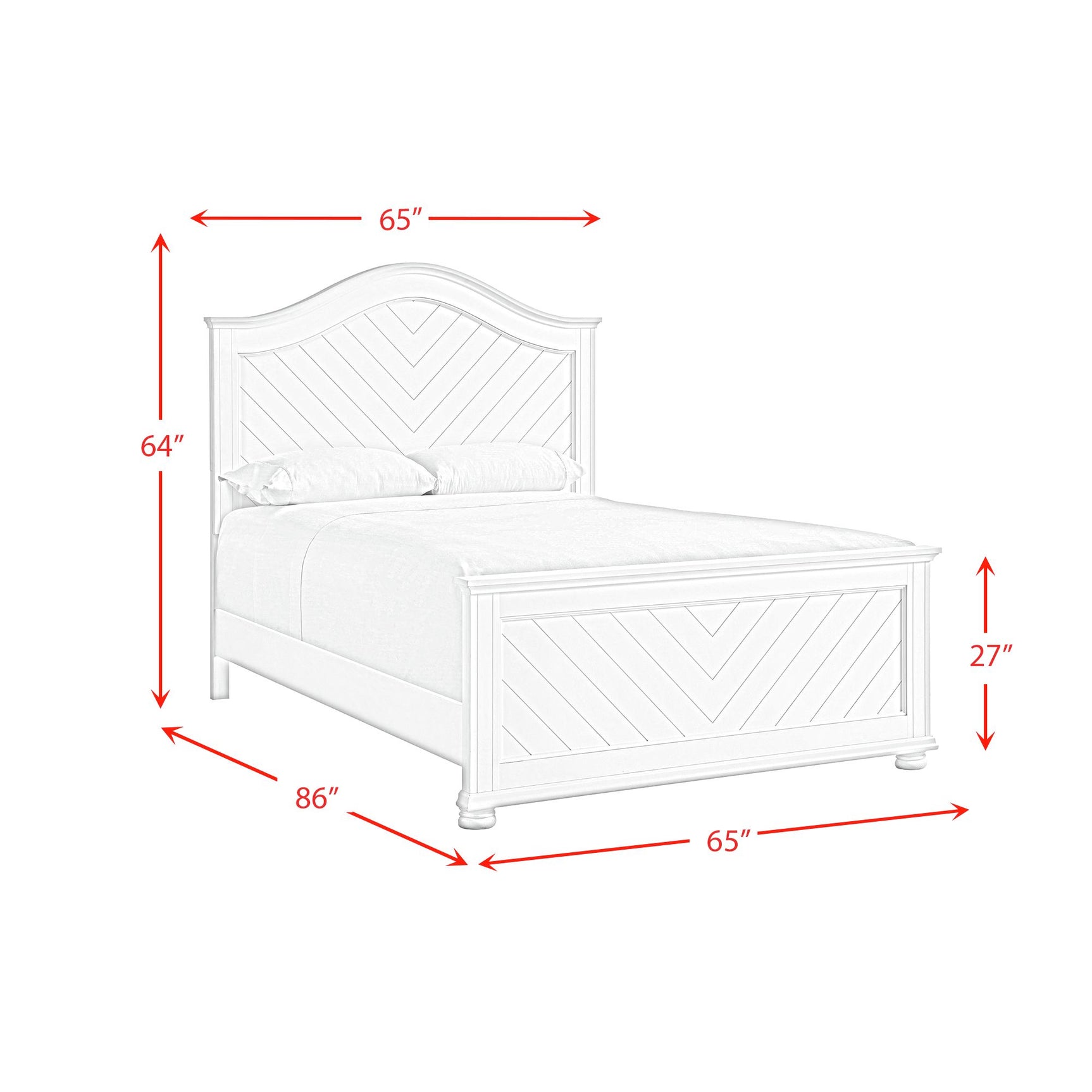 Kona Queen Panel Bed in White - Tampa Furniture Outlet