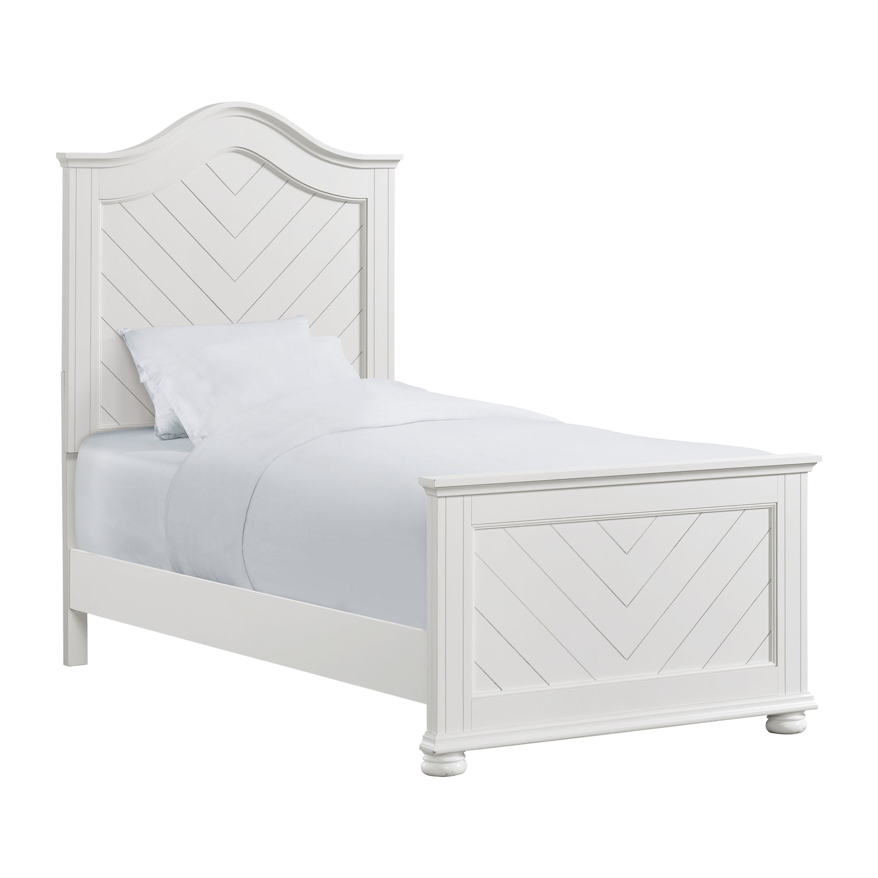 Kona Twin Panel Bed in White - Tampa Furniture Outlet