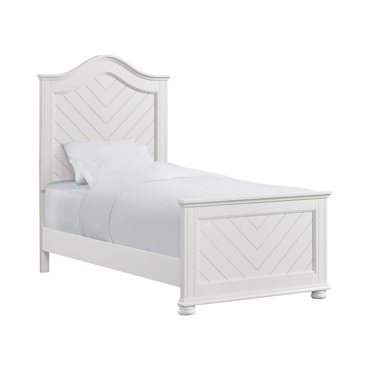 Kona Twin Panel Bed in White