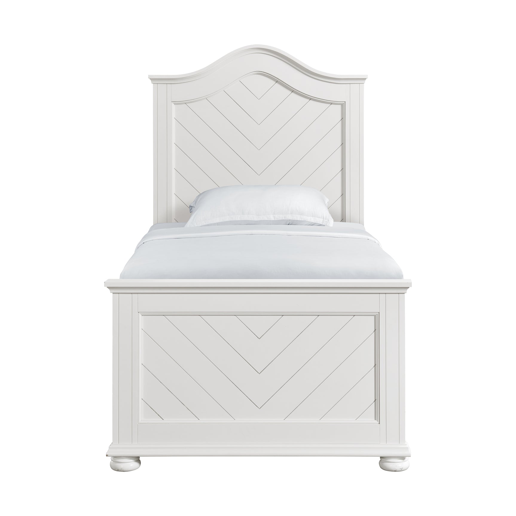 Kona Twin Panel Bed in White - Tampa Furniture Outlet