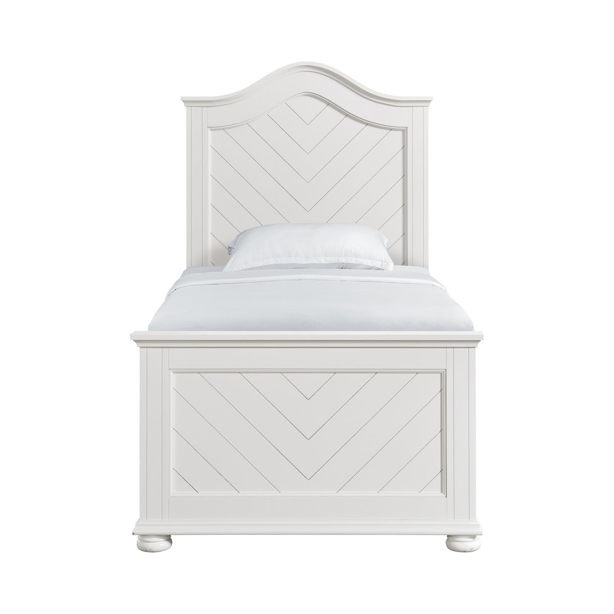Kona Twin Panel Bed in White
