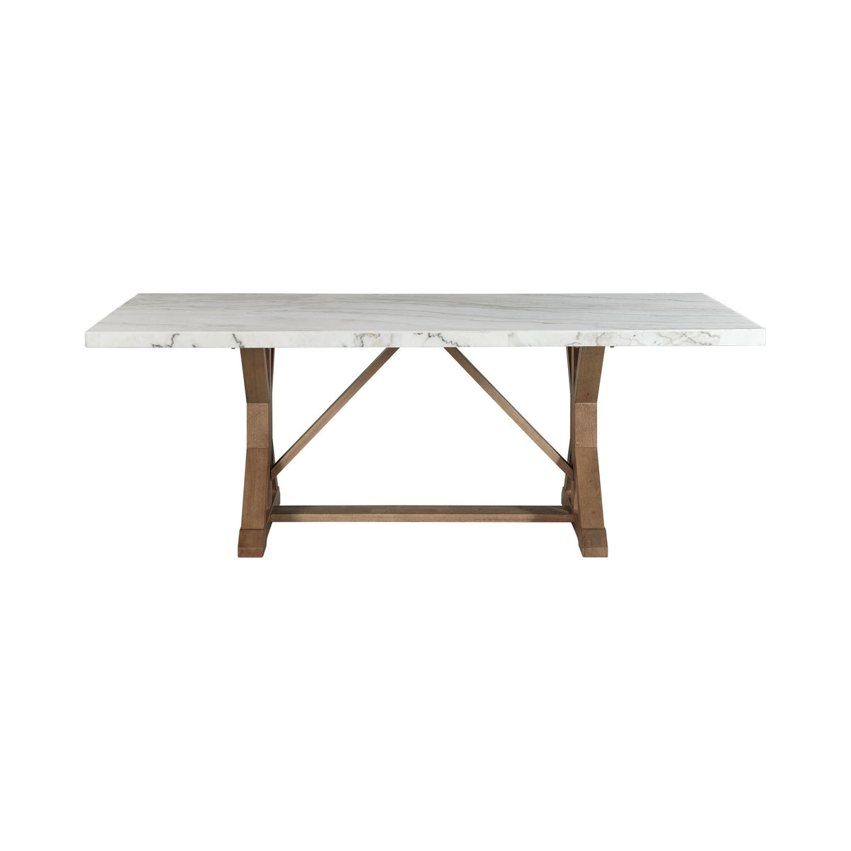 Lakeview Rectangular Standard Height Dining Table in White Marble