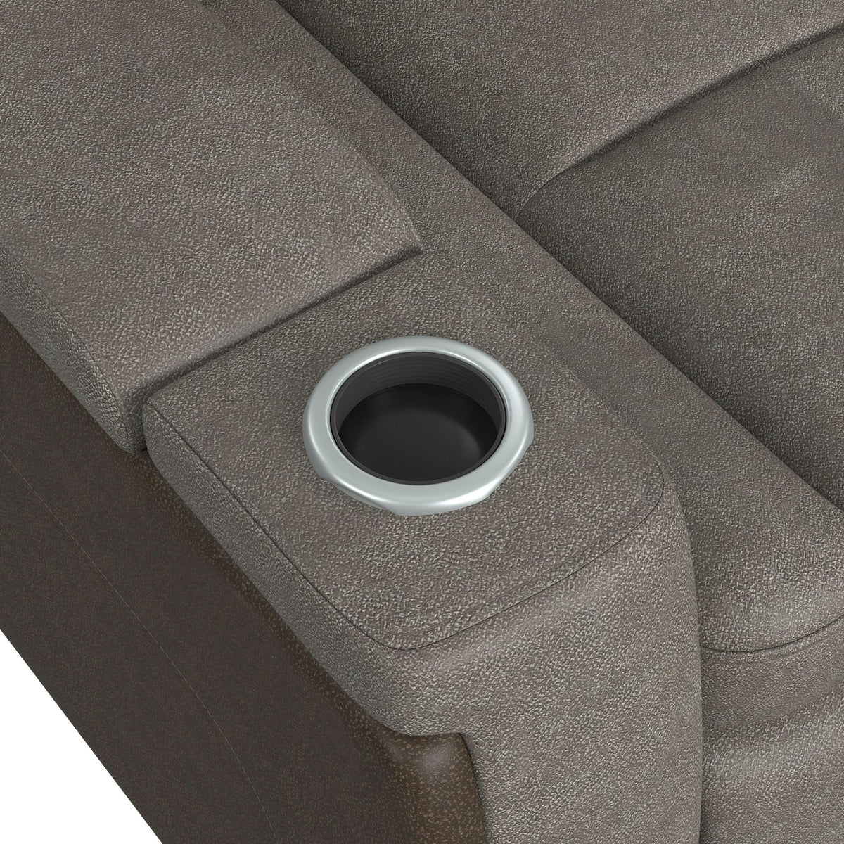 Lantana Power Motion Recliner with Power Headrest, Led ,wireless charger and cup holder in Rocky Grey/Brown