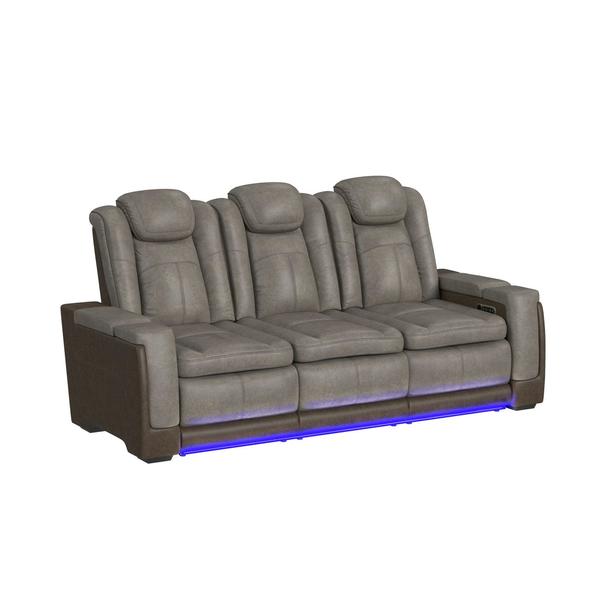 Lantana Power Motion Sofa with Power Headrest, Led, DDT, reading light and PWS in Rocky Grey/Brown