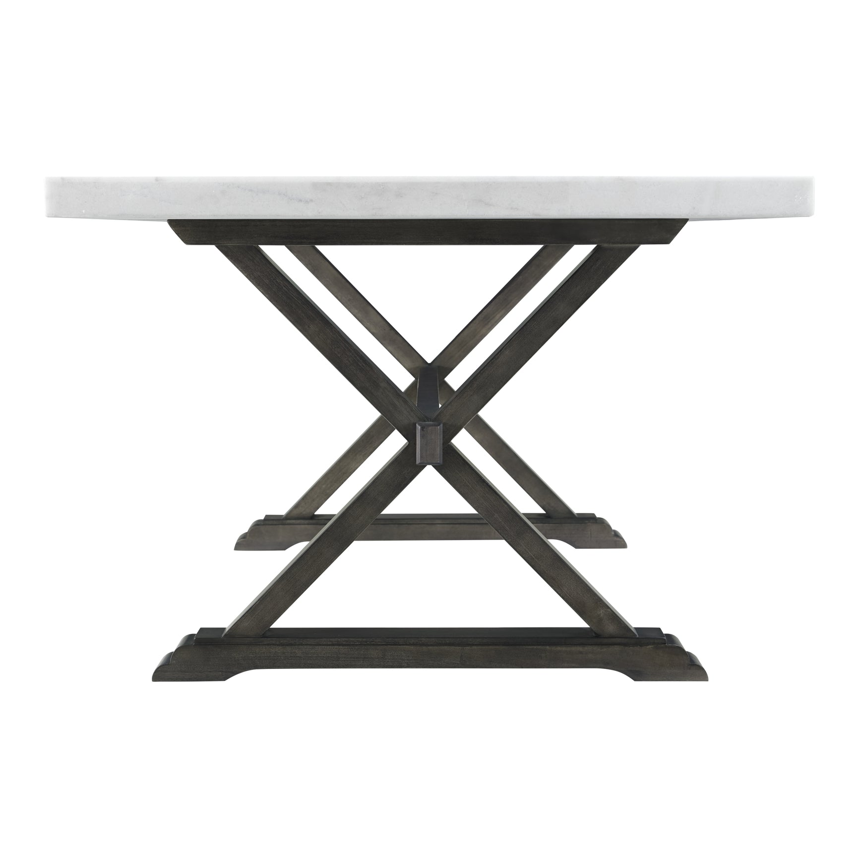 Lexi Dining Table in Espresso Base / White Marble Top - Tampa Furniture Outlet