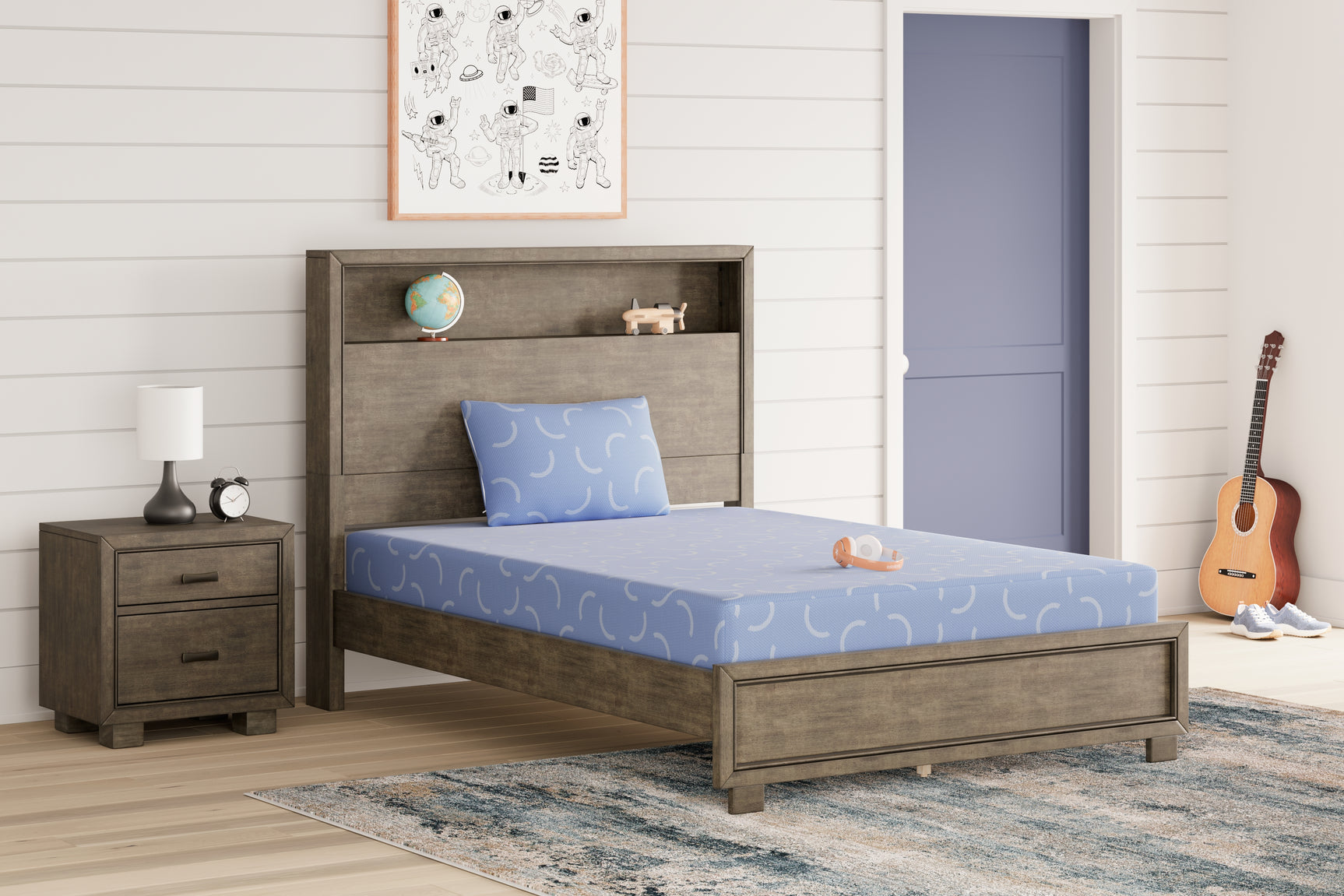 Tampa Furniture Outlet - Ashley Furniture - iKidz Ocean Mattresses - Twin and Pillow 2/CN / Blue - M43011