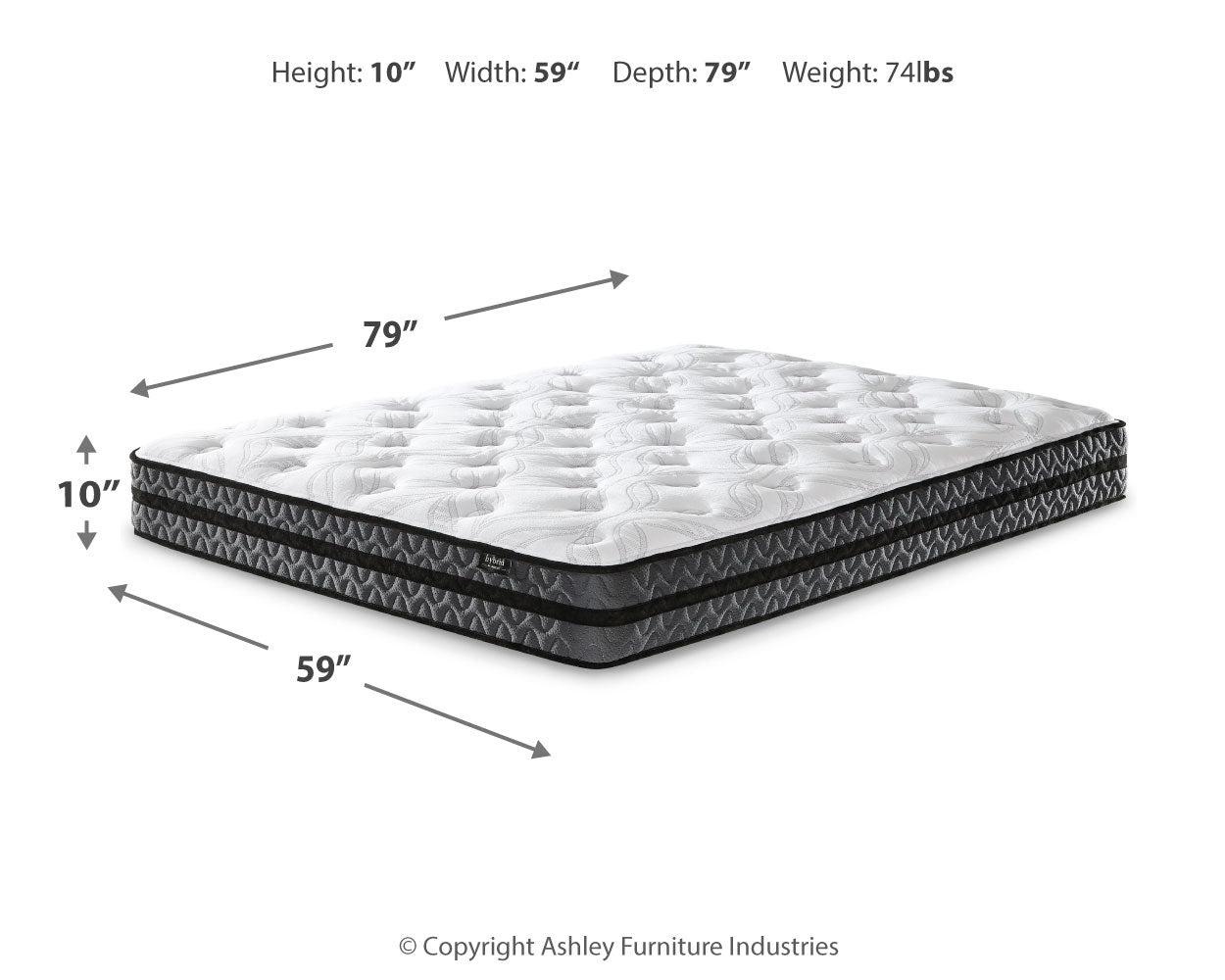 10 Inch Pocketed Hybrid Mattresses - Tampa Furniture Outlet