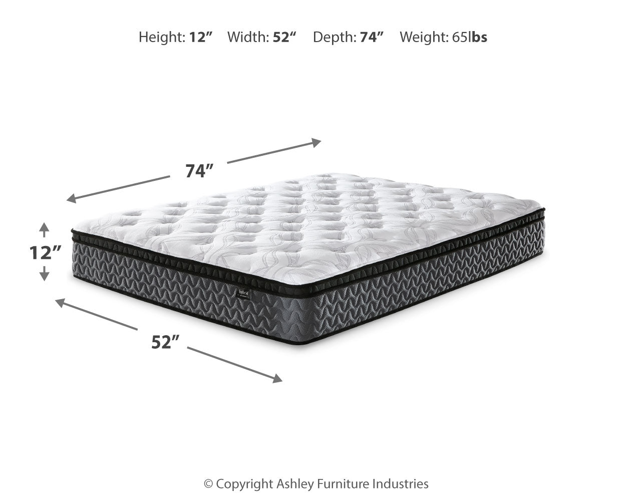 12 Inch Pocketed Hybrid Mattresses - Tampa Furniture Outlet