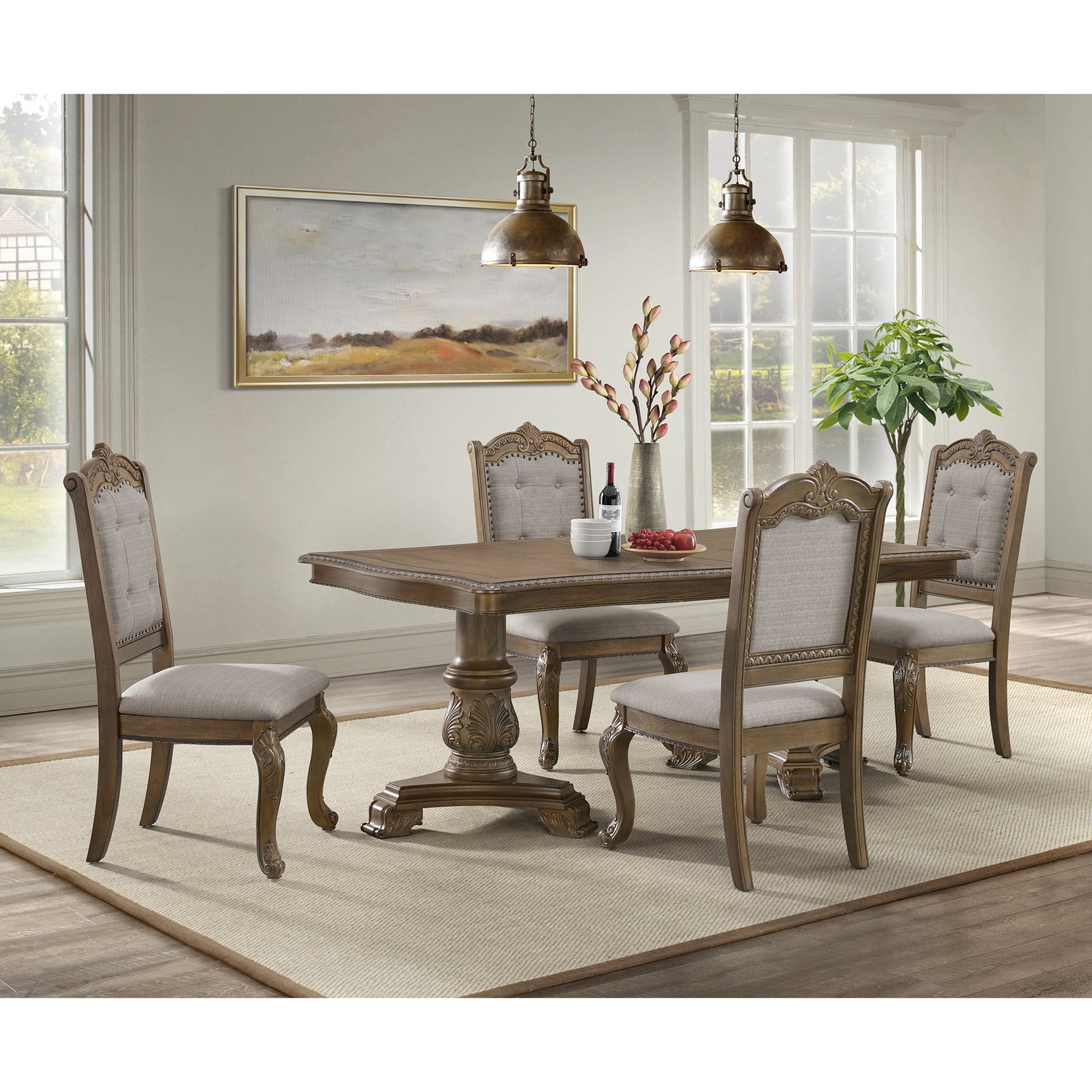 Madison Park Rectangular Dining Table with 2 18" Leaves in Walnut – SKU D-10460-5-DT | Elements