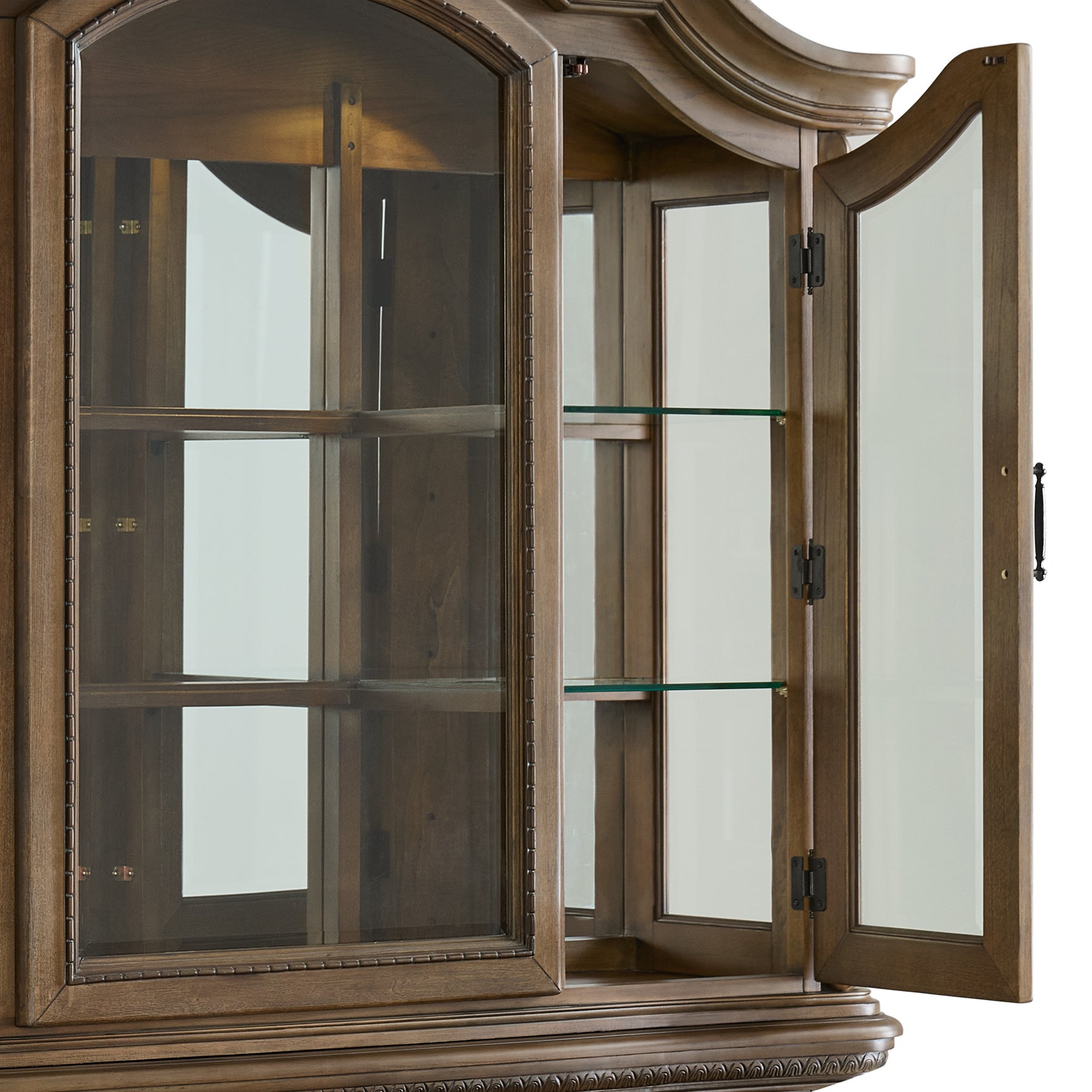 Madison Park Hutch with LED in Walnut - Tampa Furniture Outlet