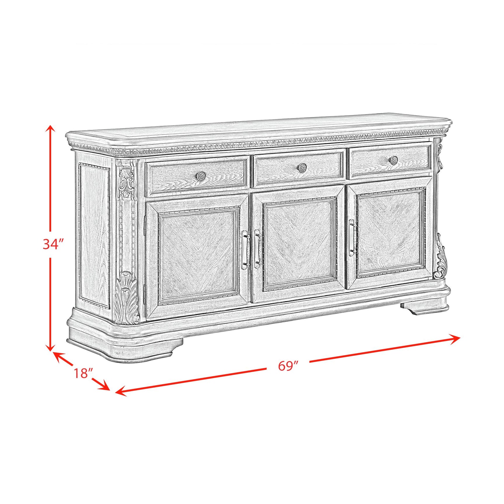 Madison Park Server in Walnut - Tampa Furniture Outlet