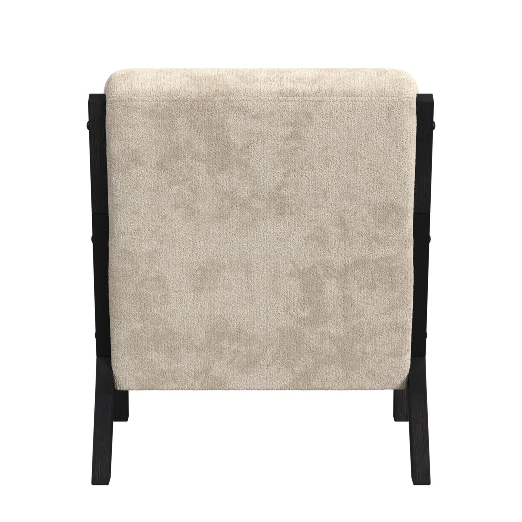 Marina Chair with kidney pillow in Langley Cream and Brushed Espresso Finish