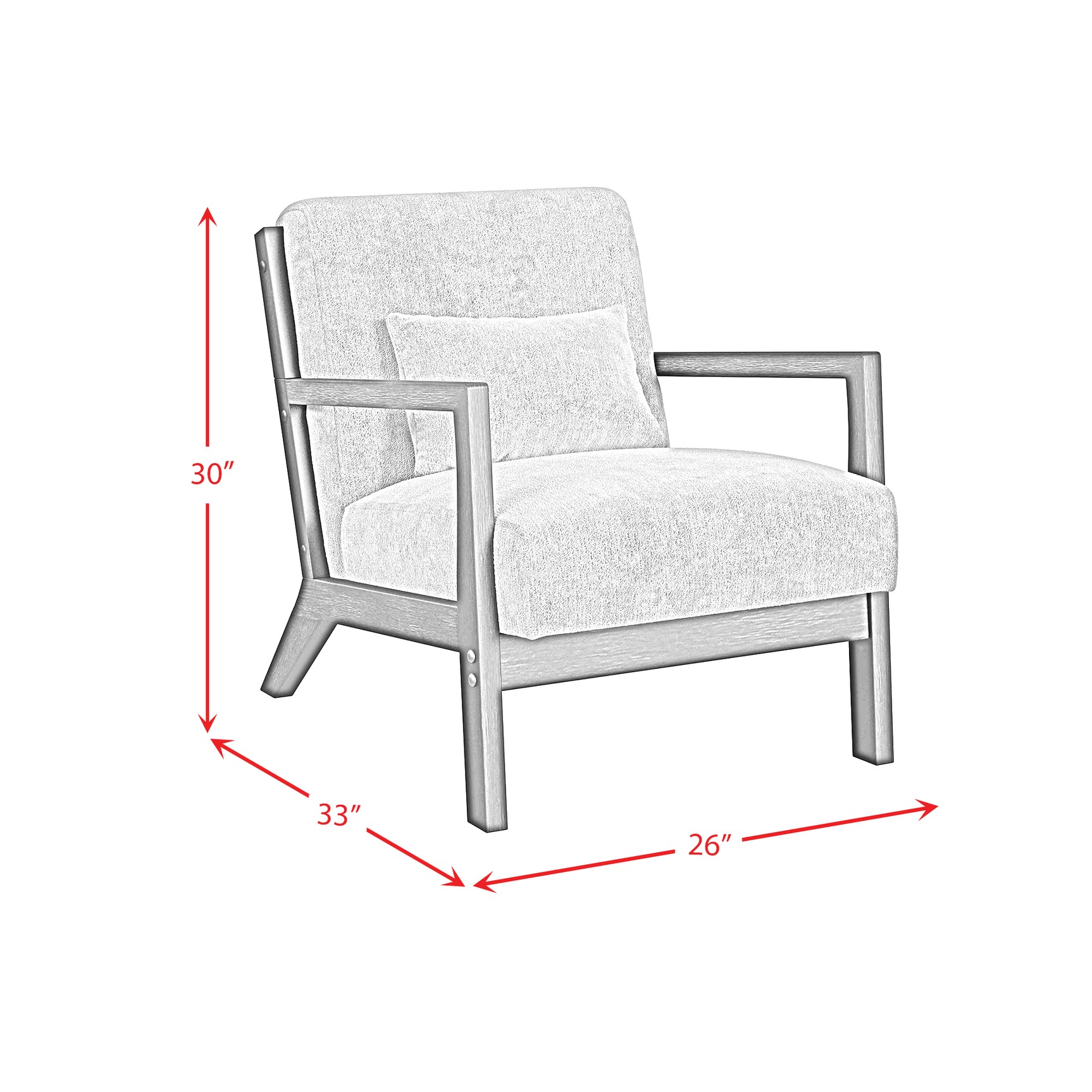 Marina Chair with kidney pillow in Langley Cocoa and Brushed Espresso Finish - Tampa Furniture Outlet