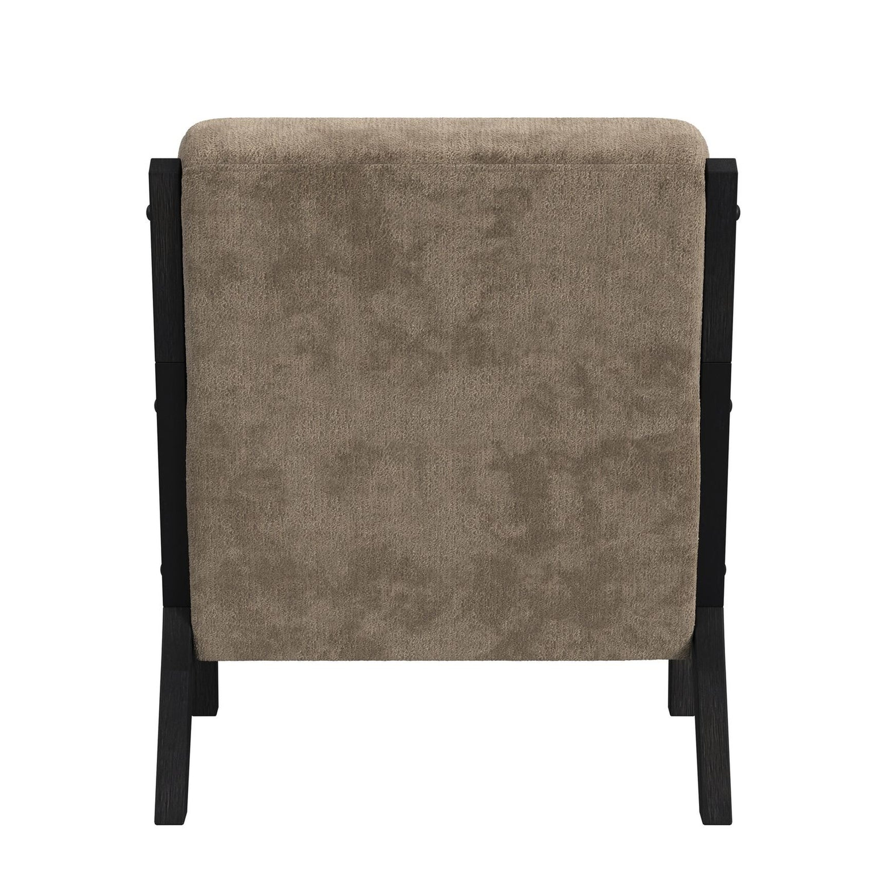 Marina Chair with kidney pillow in Langley Cocoa and Brushed Espresso Finish