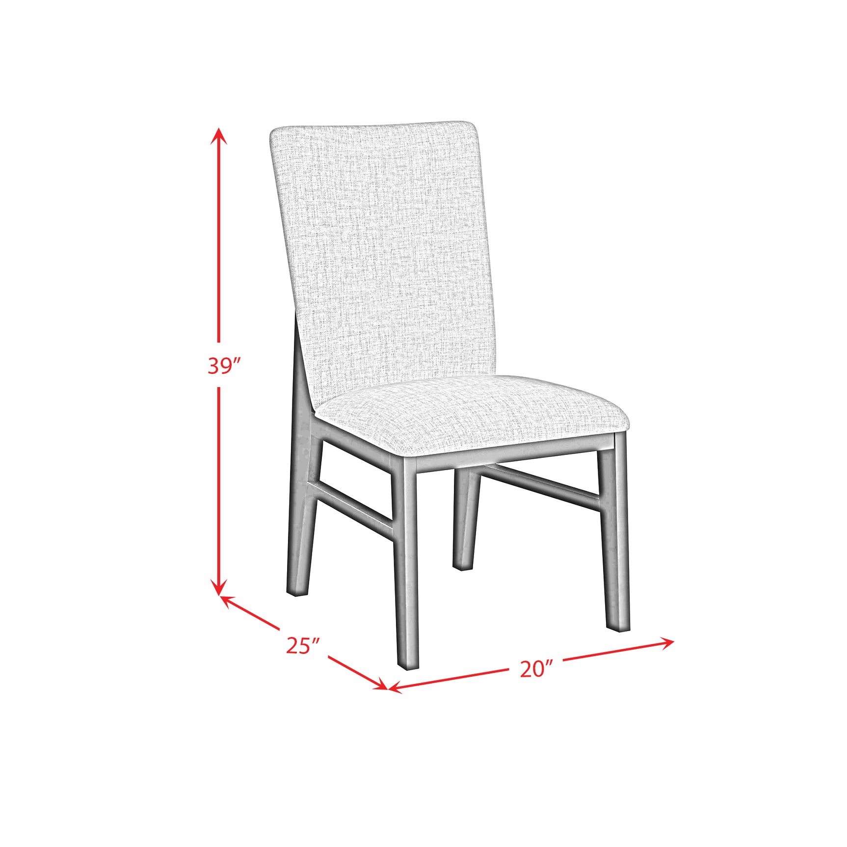 Marlene Dining Side Chair with Grey Fabric in Black (2 Per Carton) - Tampa Furniture Outlet