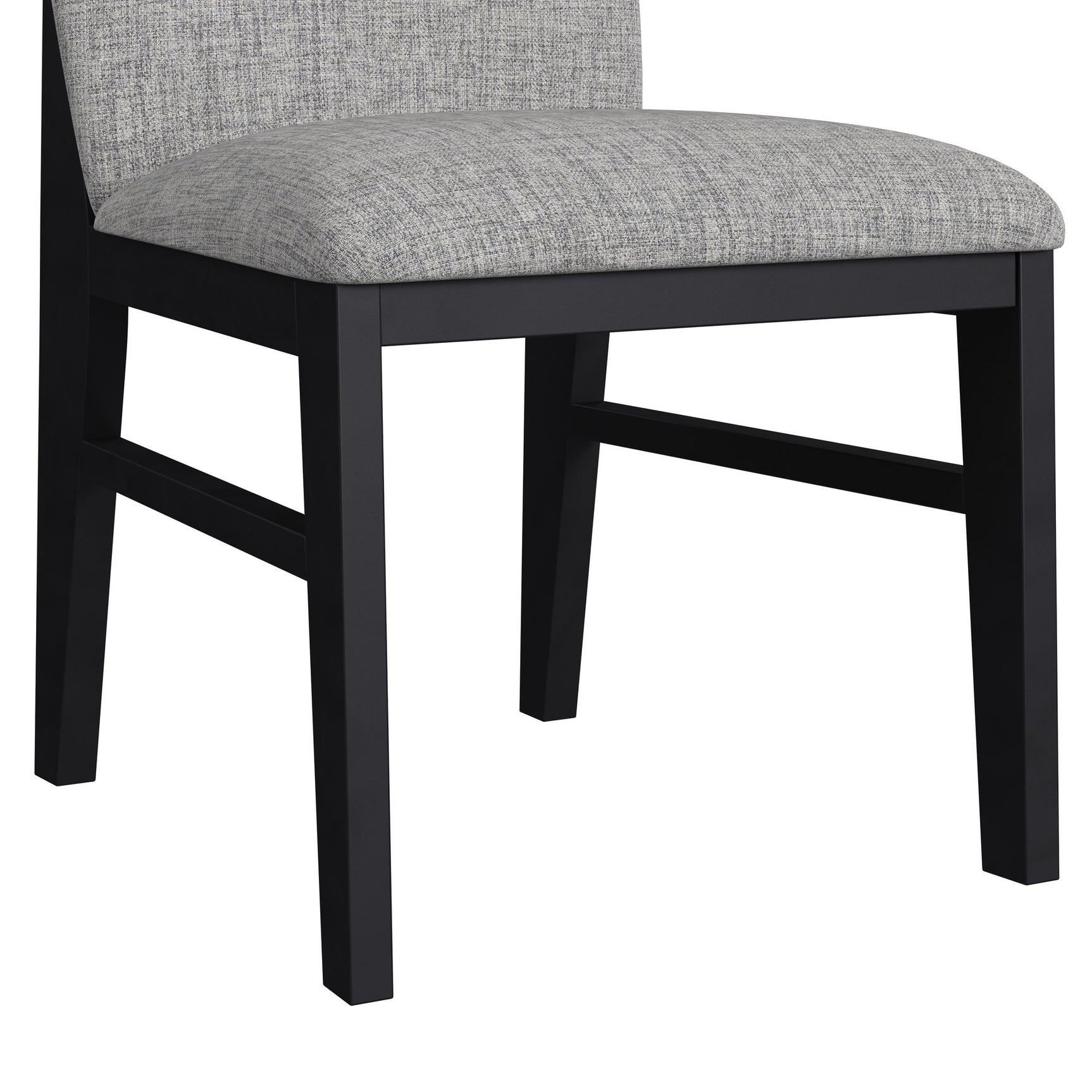 Marlene Dining Side Chair with Grey Fabric in Black (2 Per Carton) - Tampa Furniture Outlet