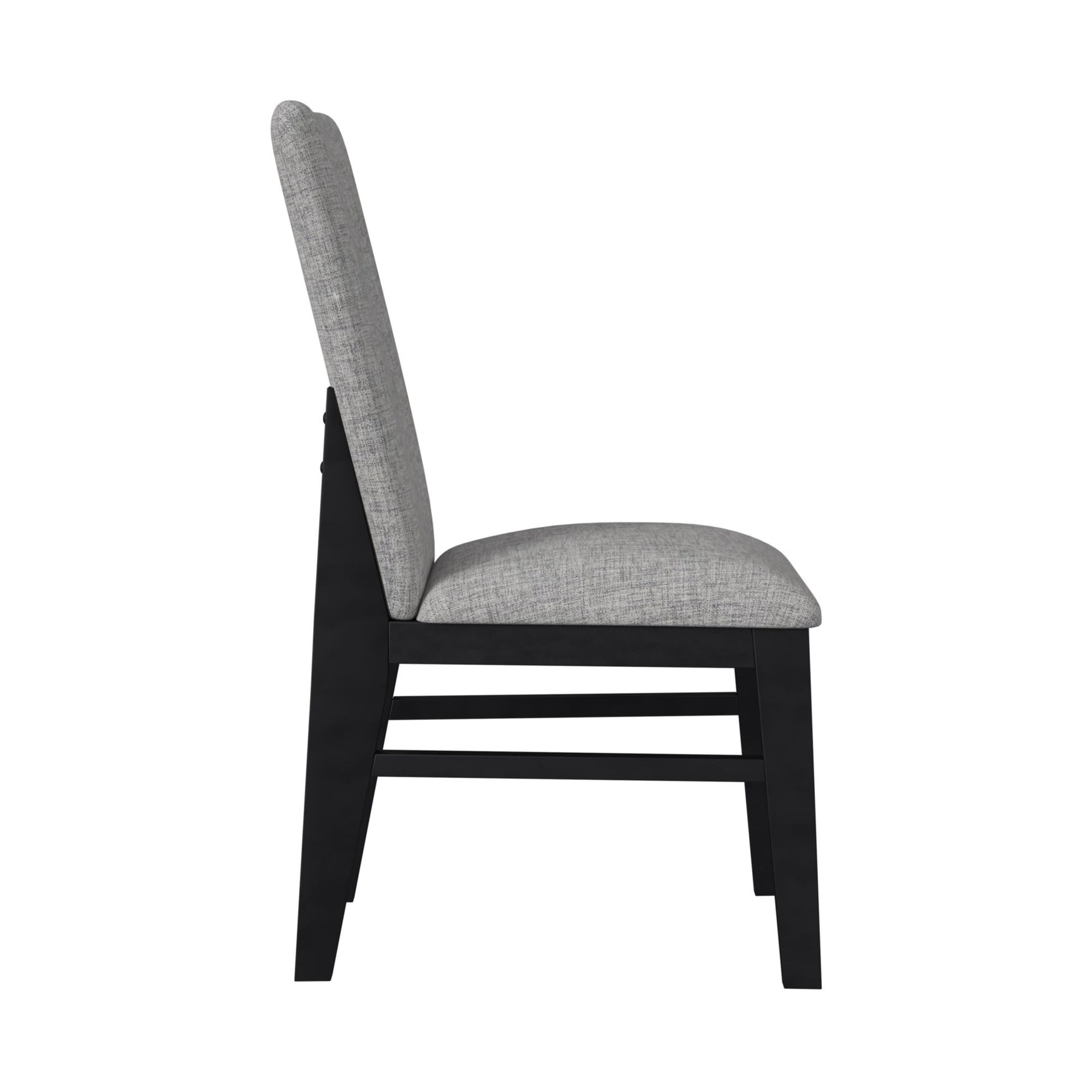 Marlene Dining Side Chair with Grey Fabric in Black (2 Per Carton) - Tampa Furniture Outlet