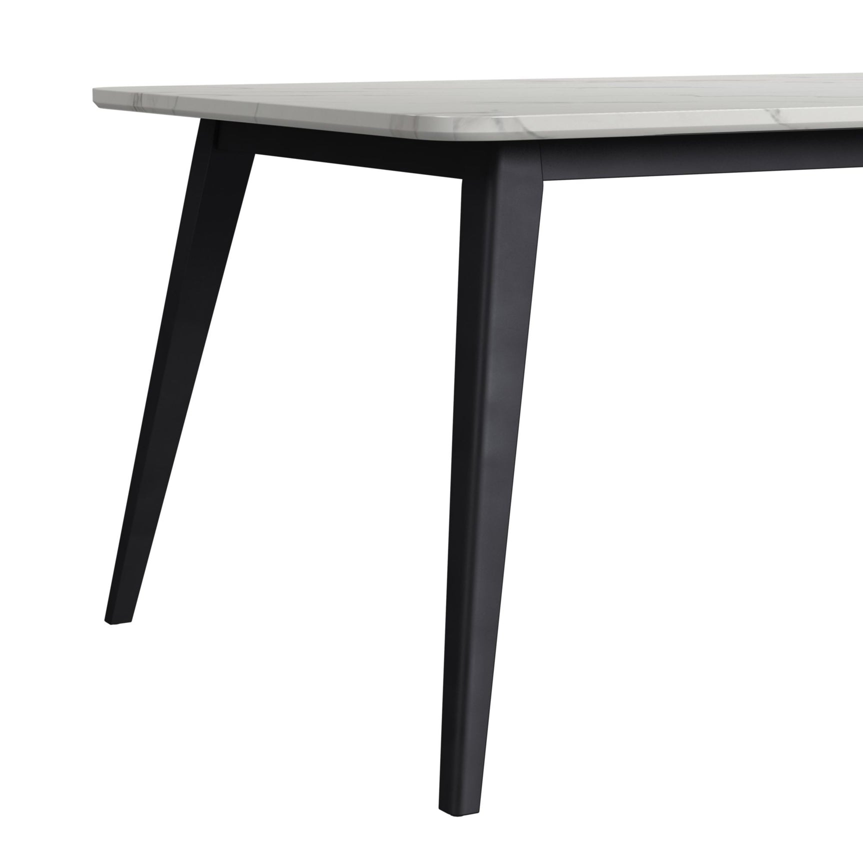 Marlene Dining Table with White Faux Marble Top in Black - Tampa Furniture Outlet