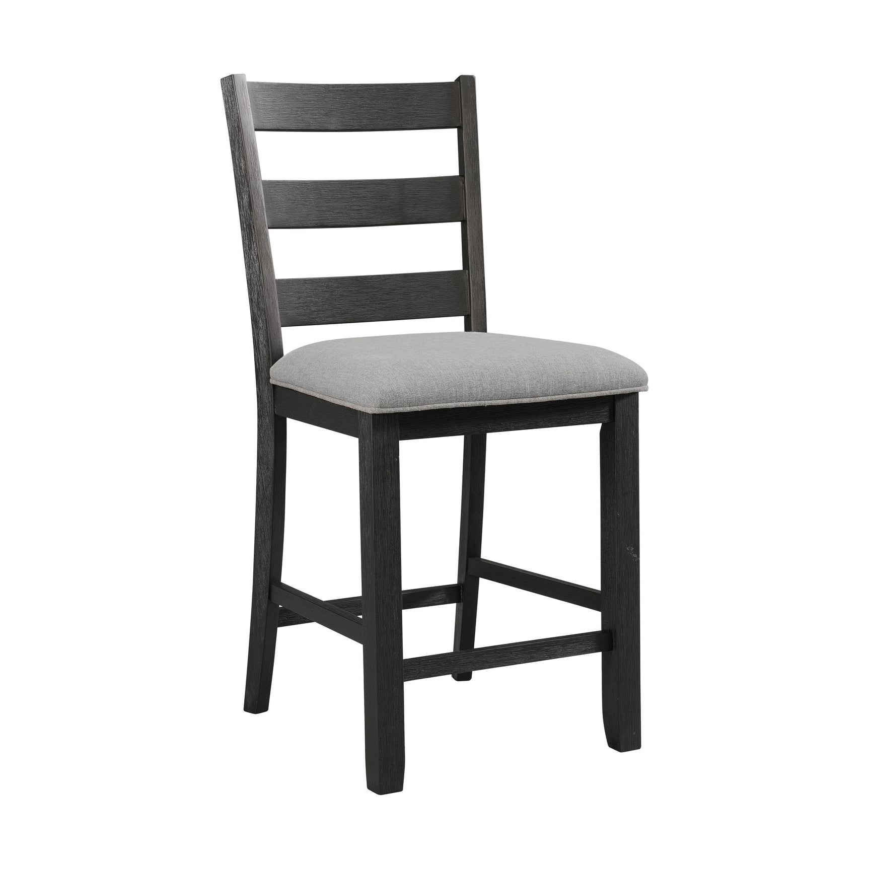 Martin Counter Side Chair with Grey Fabric - Black Finish (2 Per Carton) - Tampa Furniture Outlet