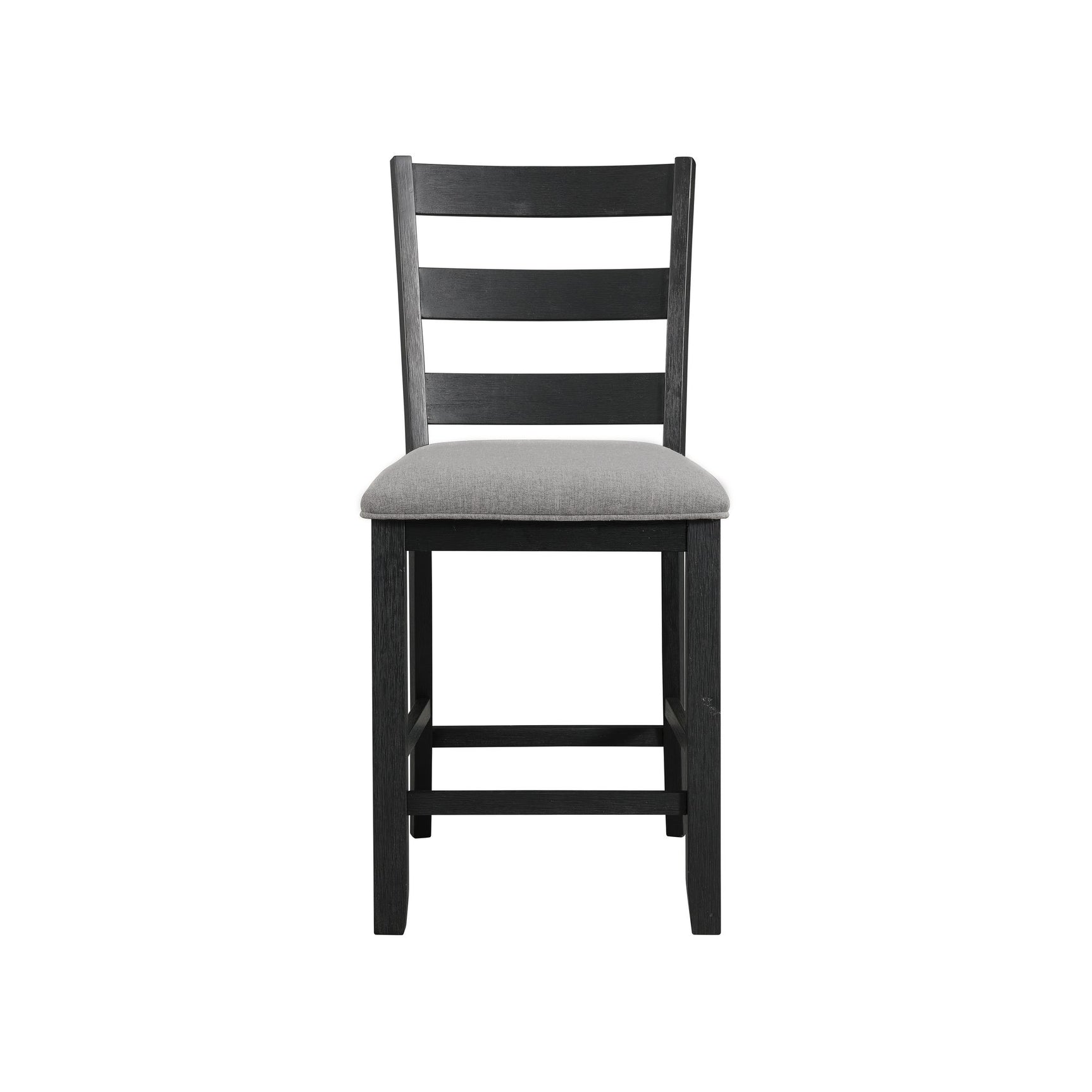 Martin Counter Side Chair with Grey Fabric - Black Finish (2 Per Carton) - Tampa Furniture Outlet