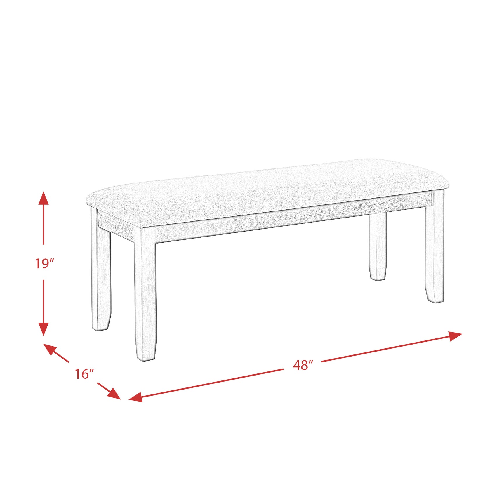 Martin 6 Pc Dining set (Table+ 4 + Bench) (Dark Brown Top - White Base) - Tampa Furniture Outlet