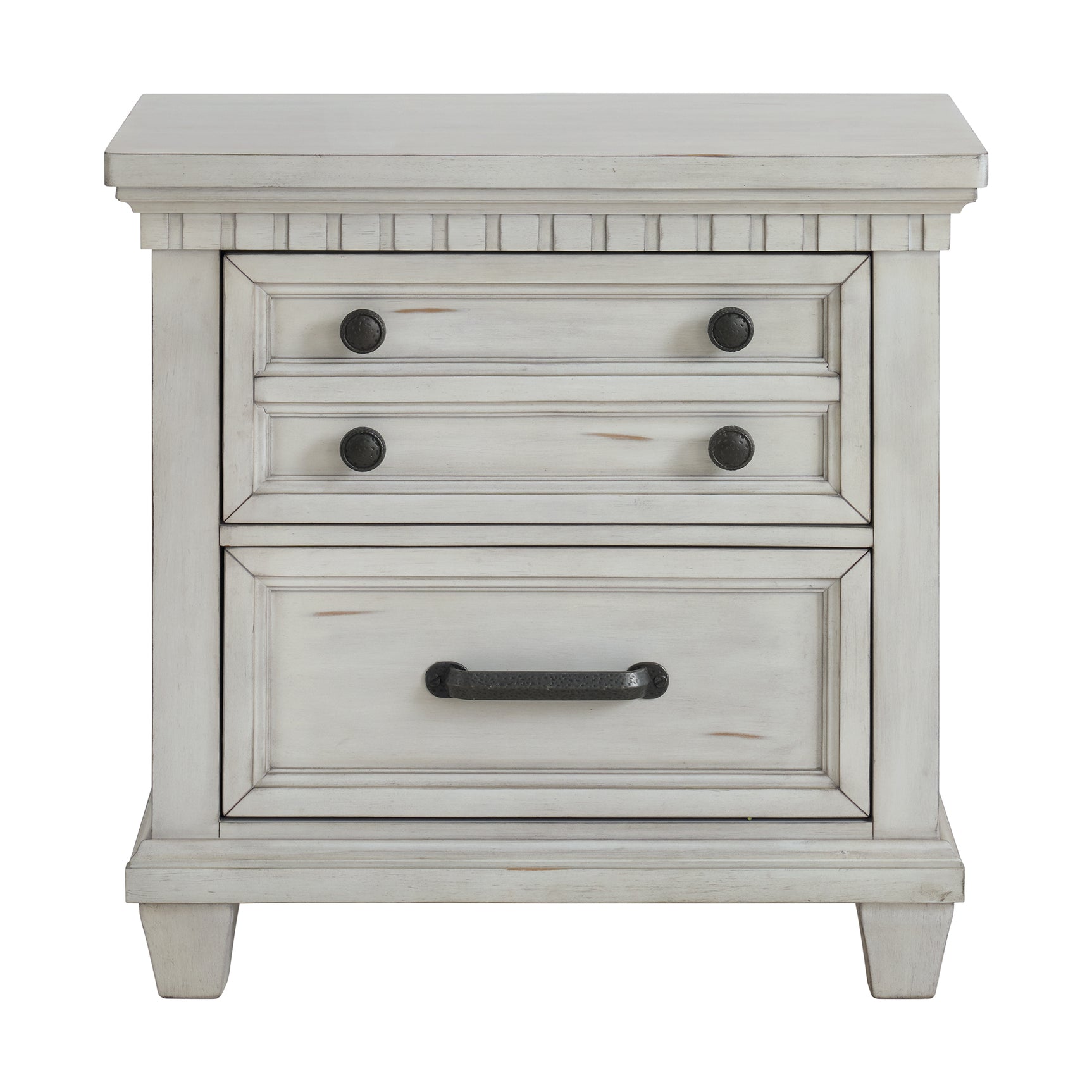 McCoy 2-Drawer Nightstand with USB in Antique White - Tampa Furniture Outlet