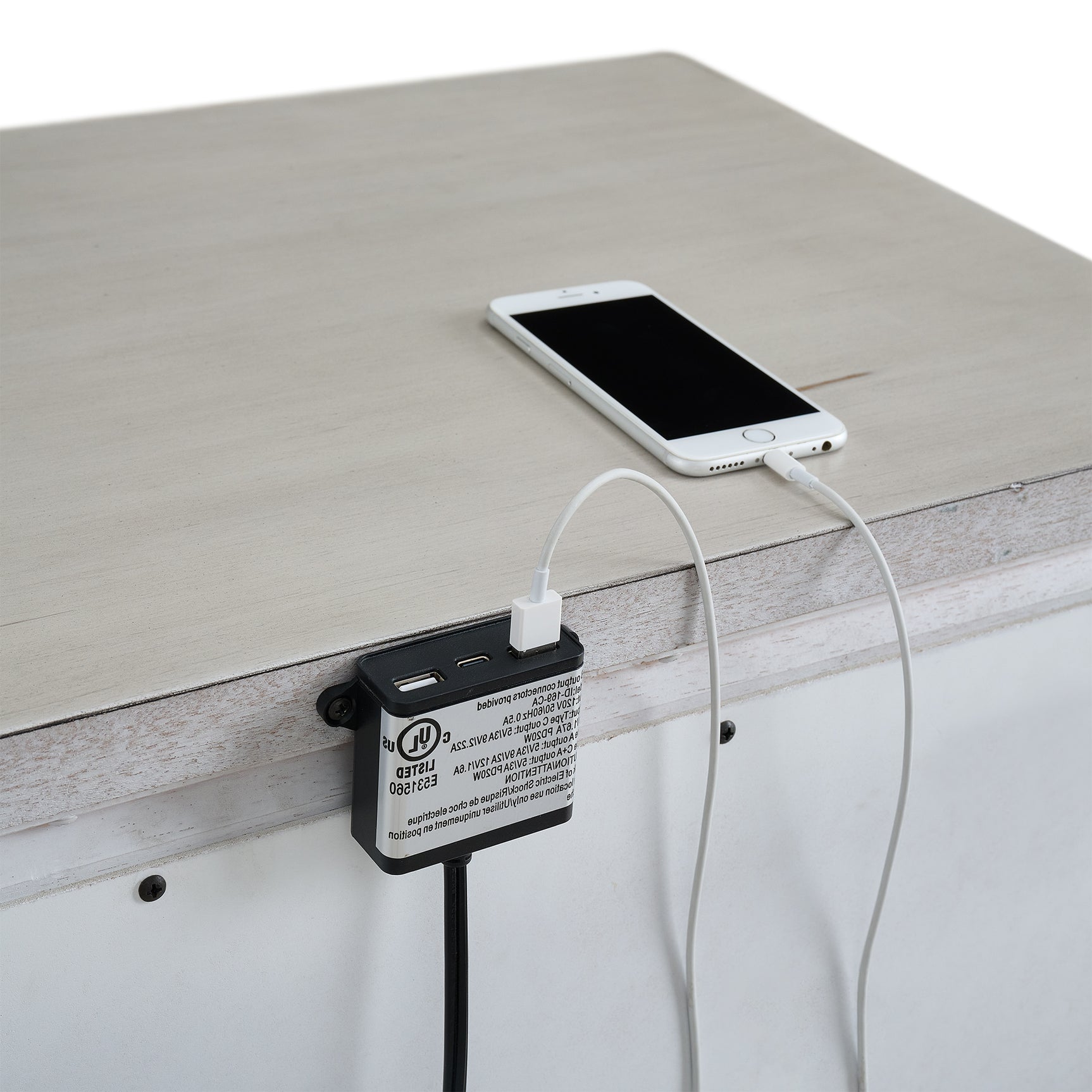 McCoy 2-Drawer Nightstand with USB in Antique White
