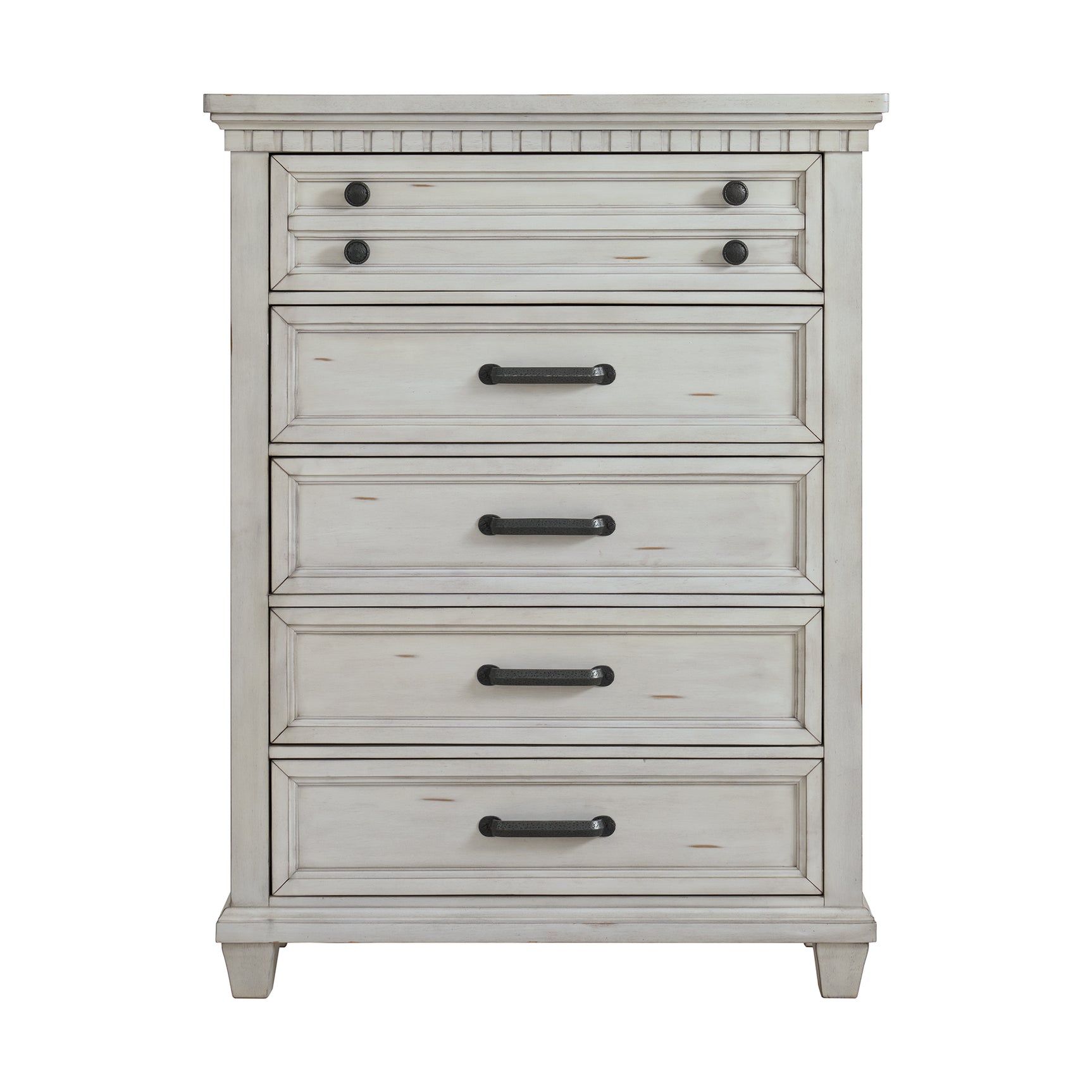 McCoy 5-Drawer Chest in Antique White - Tampa Furniture Outlet