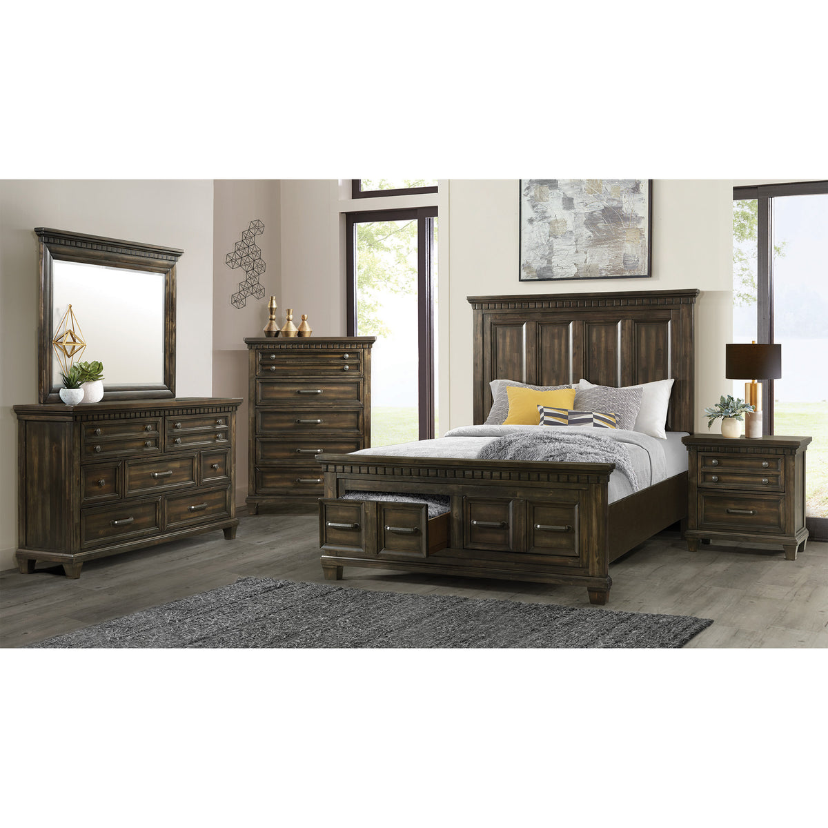 McCoy Dresser and Mirror Set in Charcoal – SKU B-10530-5-DRMR | Elements
