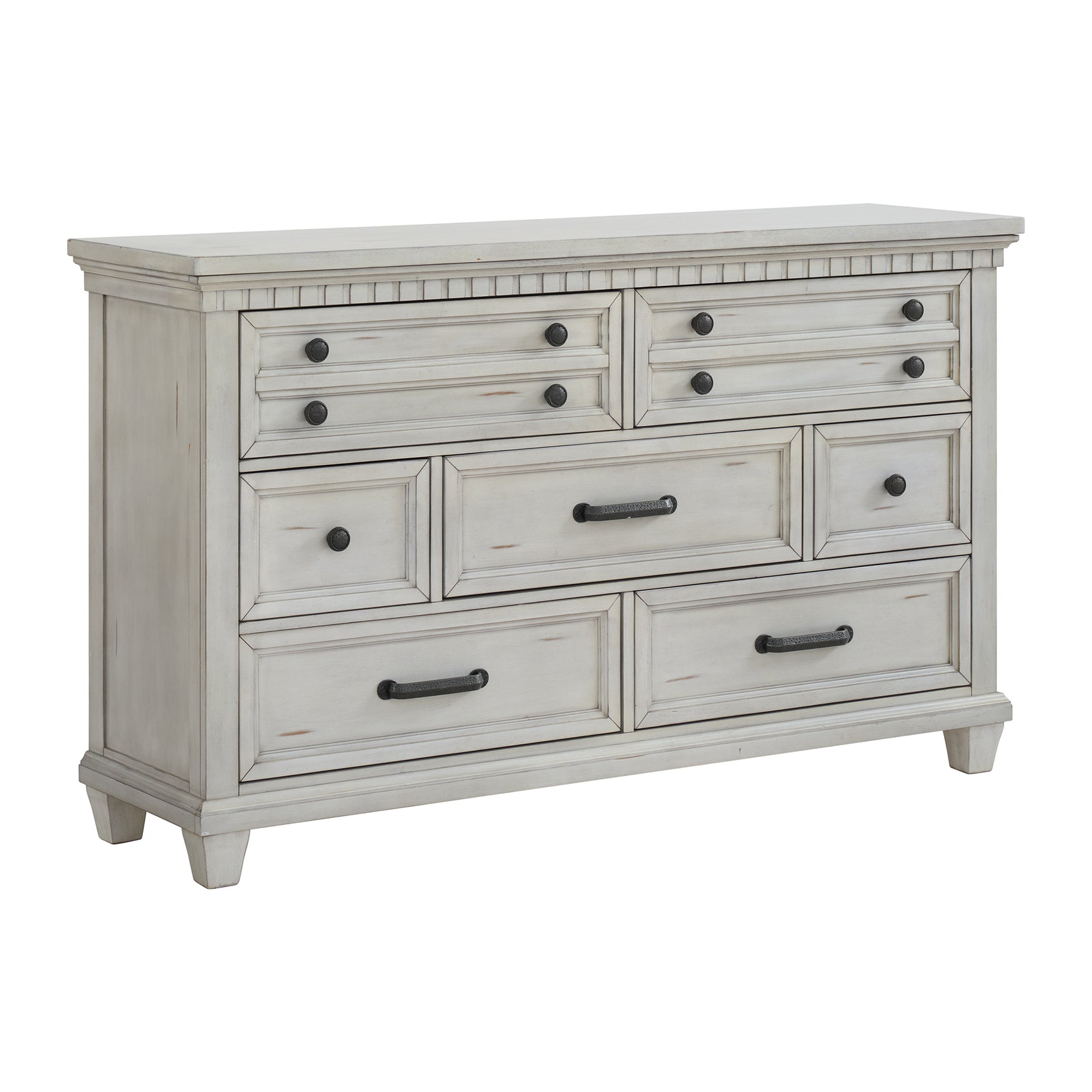 McCoy 7-Drawer Dresser in Antique White - Tampa Furniture Outlet