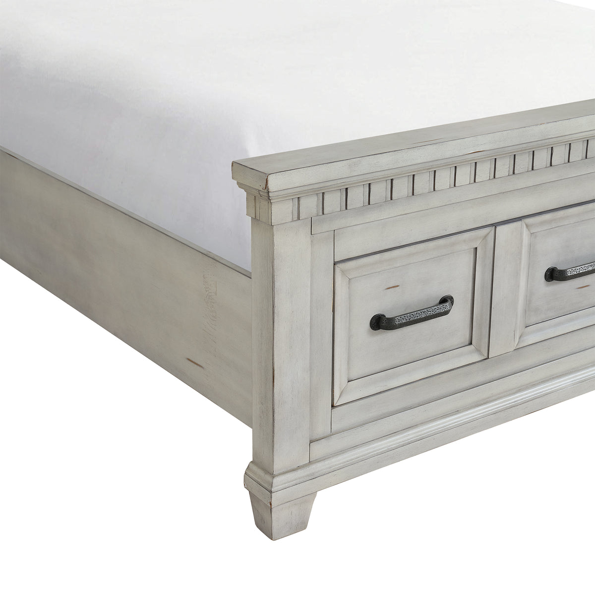McCoy King Storage Bed in Antique White